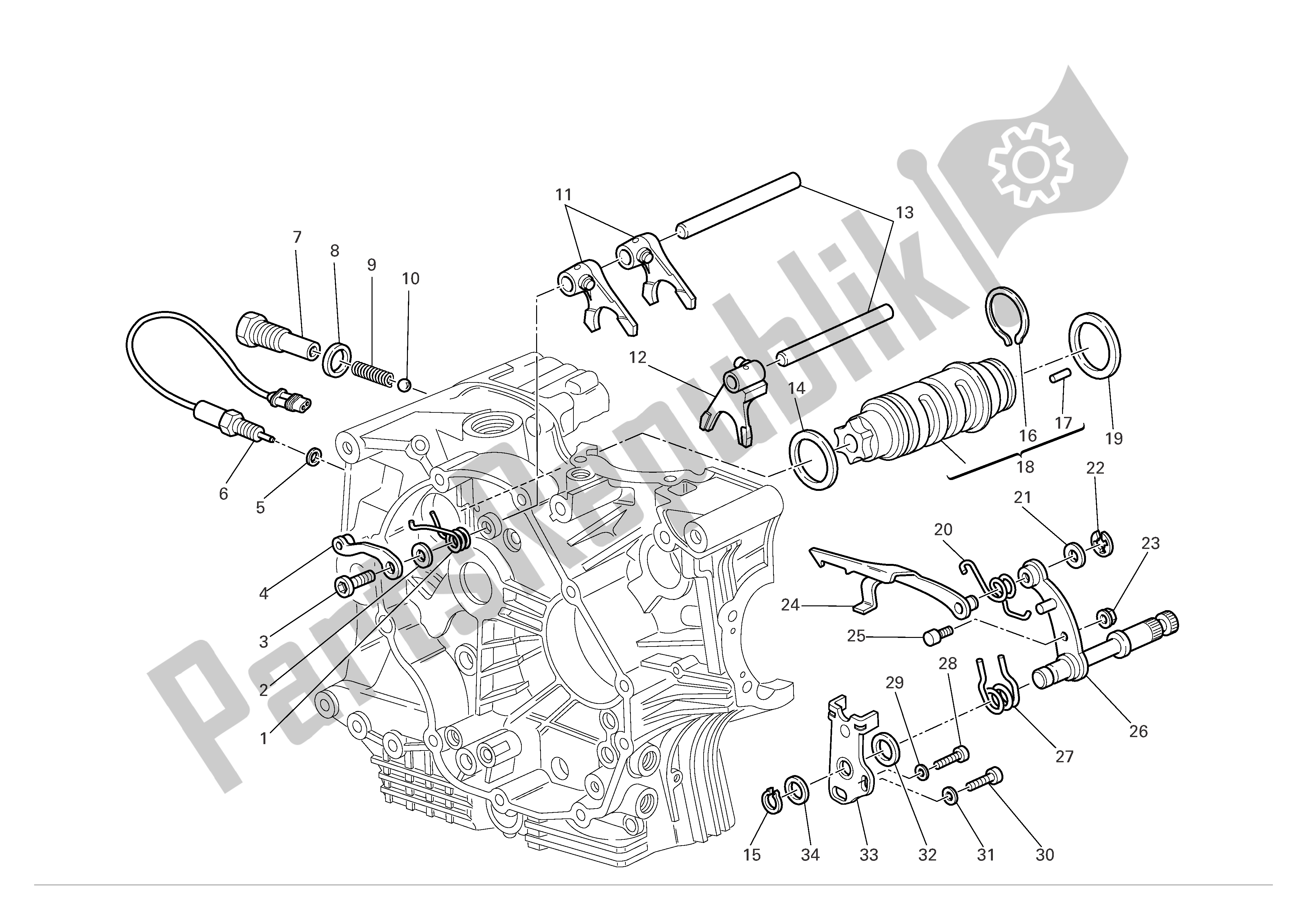 Tutte le parti per il Controllo Del Cambio del Ducati Multistrada 1000 2004