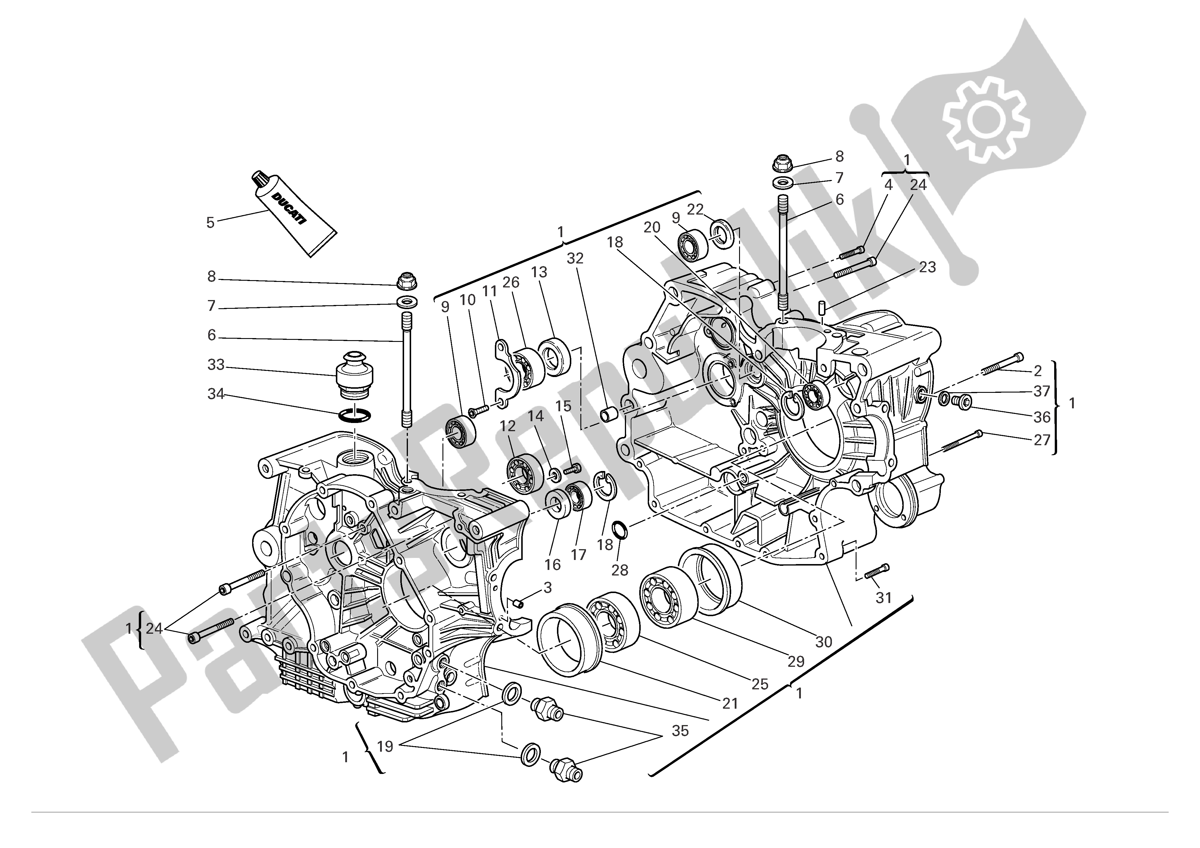 Todas las partes para Mitades Del Cárter de Ducati Multistrada 1000 2004