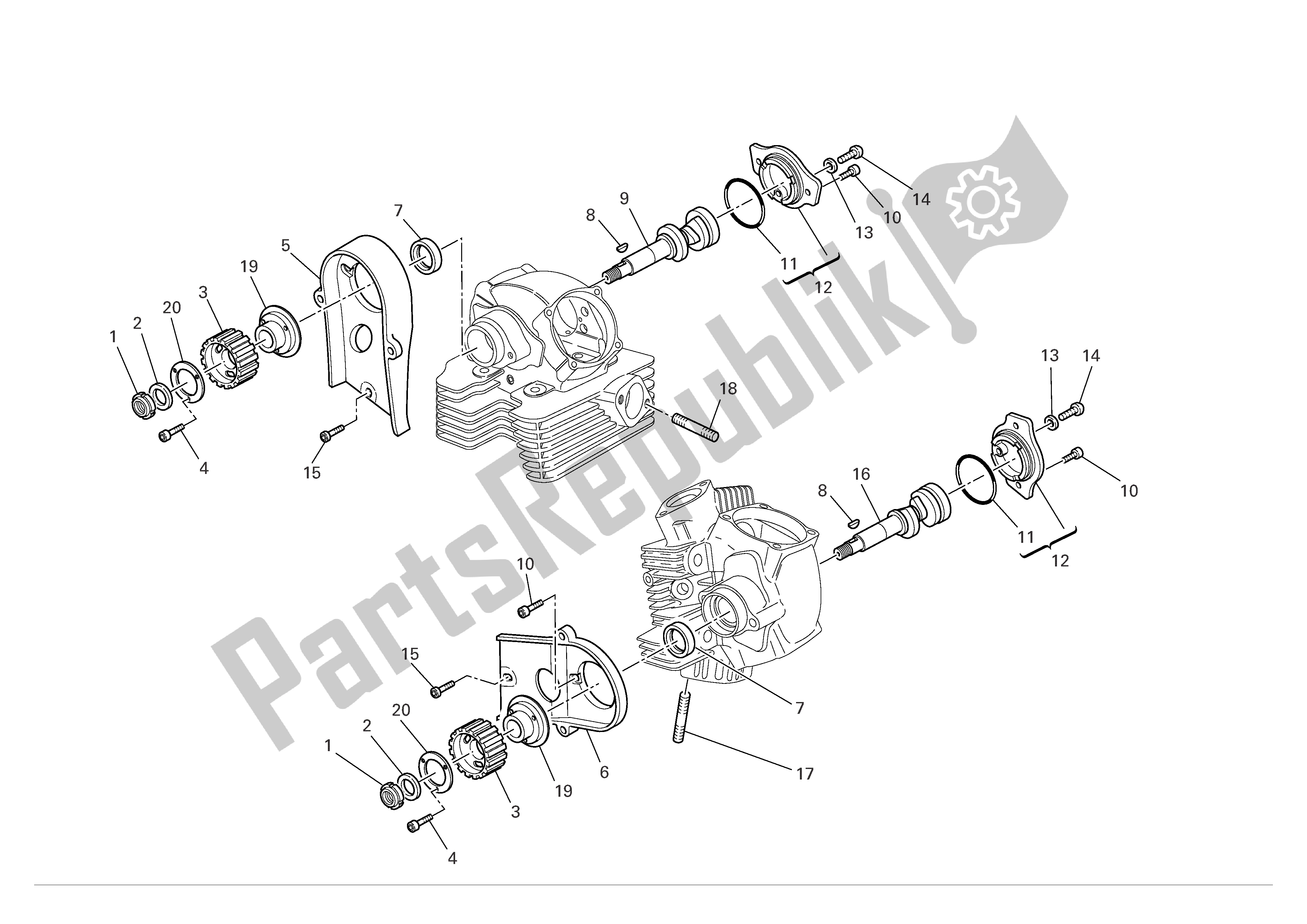 Tutte le parti per il Testata: Timingsystem del Ducati Multistrada 1000 2004