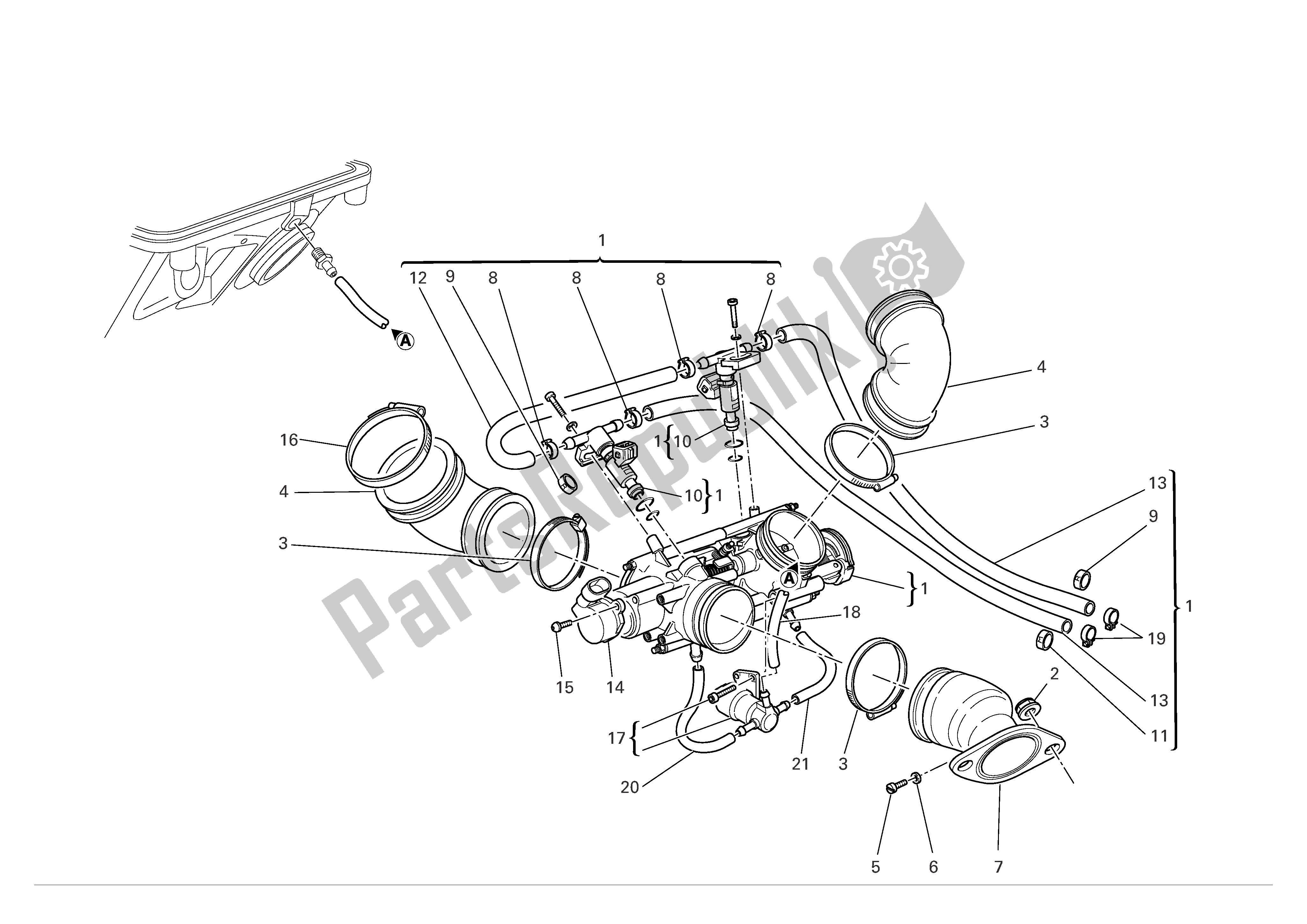 Todas las partes para Colectores De Admisión de Ducati Multistrada 1000 2004