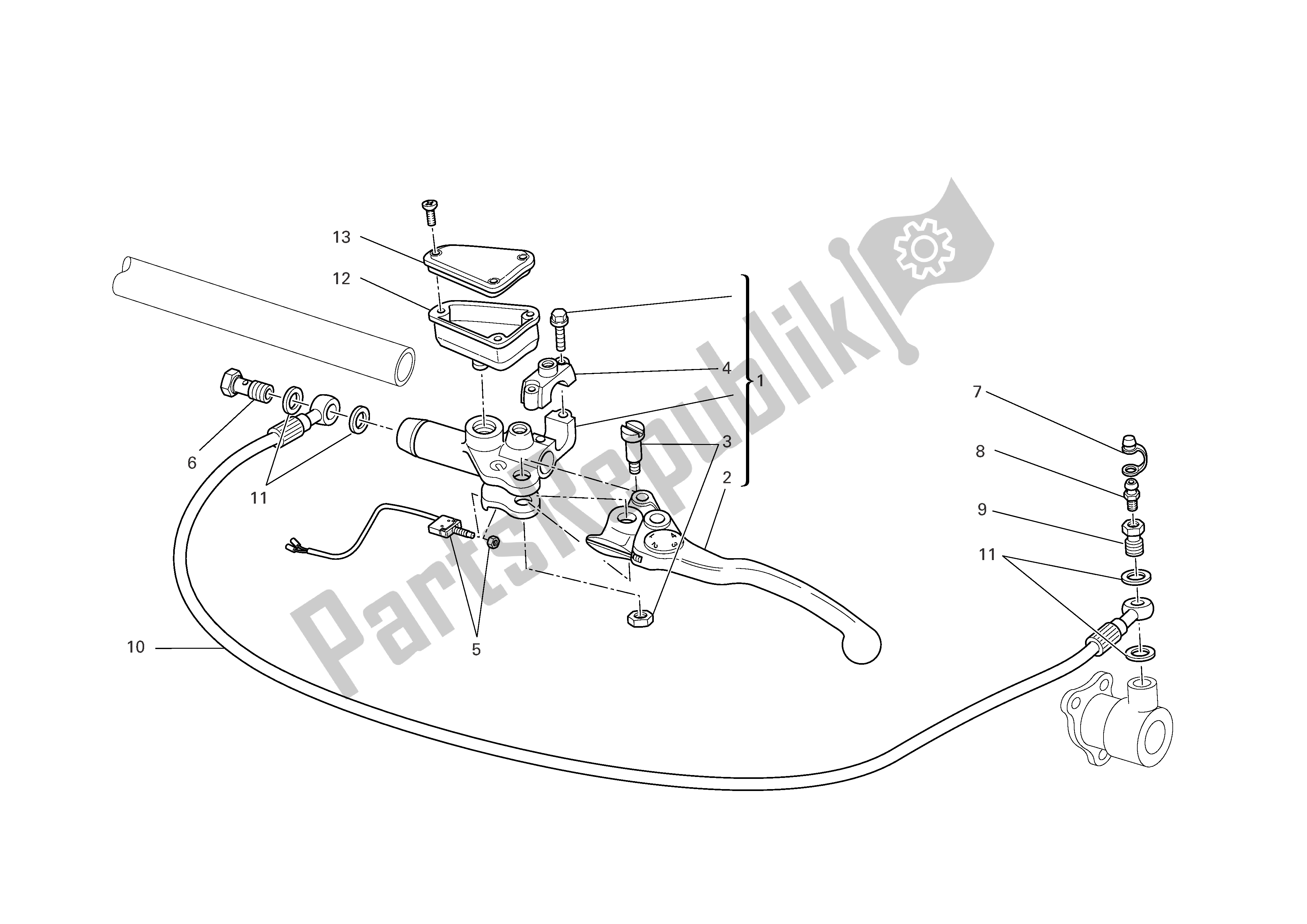 Tutte le parti per il Controllo Della Frizione del Ducati Multistrada 1000 2006