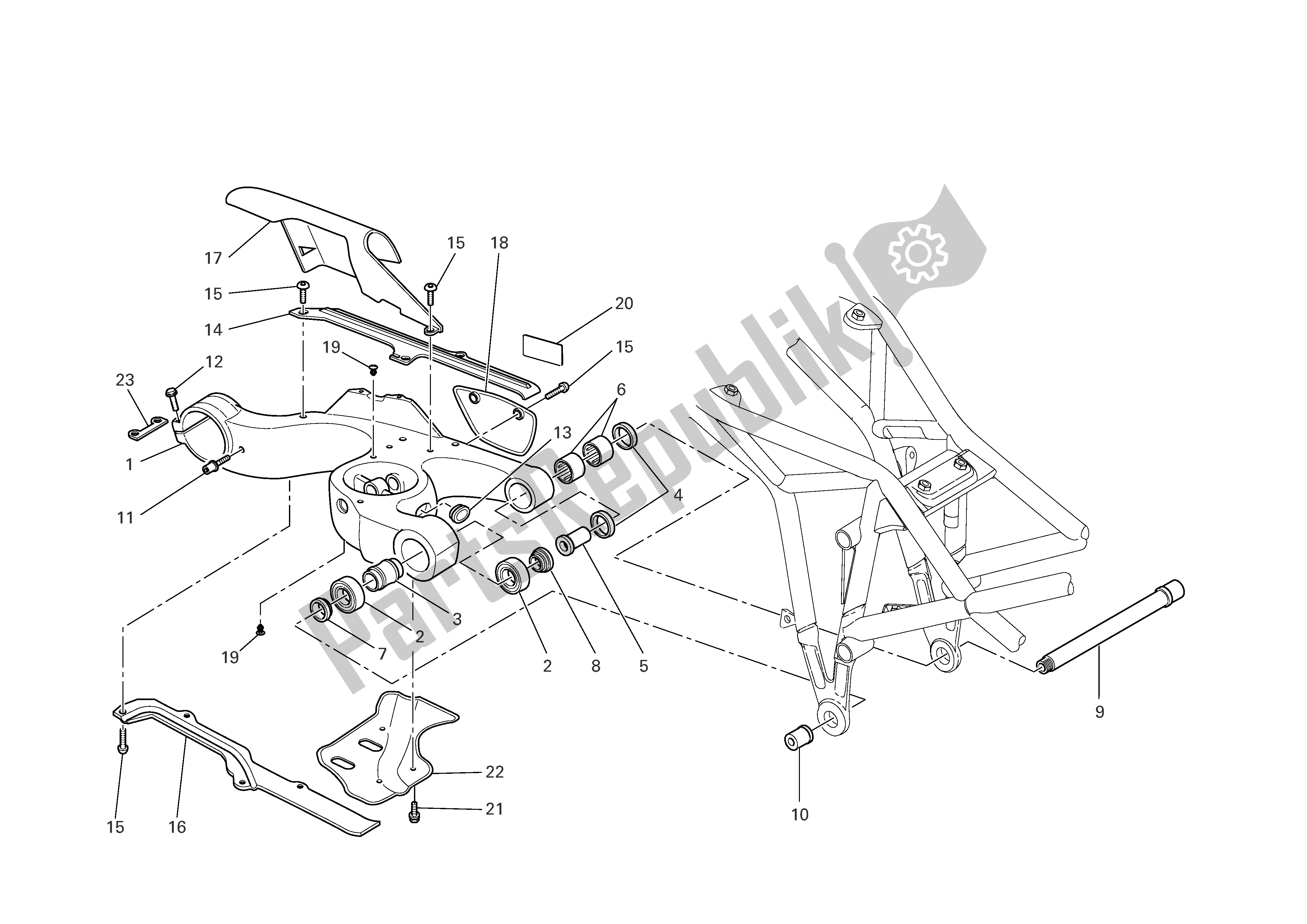 Tutte le parti per il Forcellone del Ducati Multistrada 1000 2006