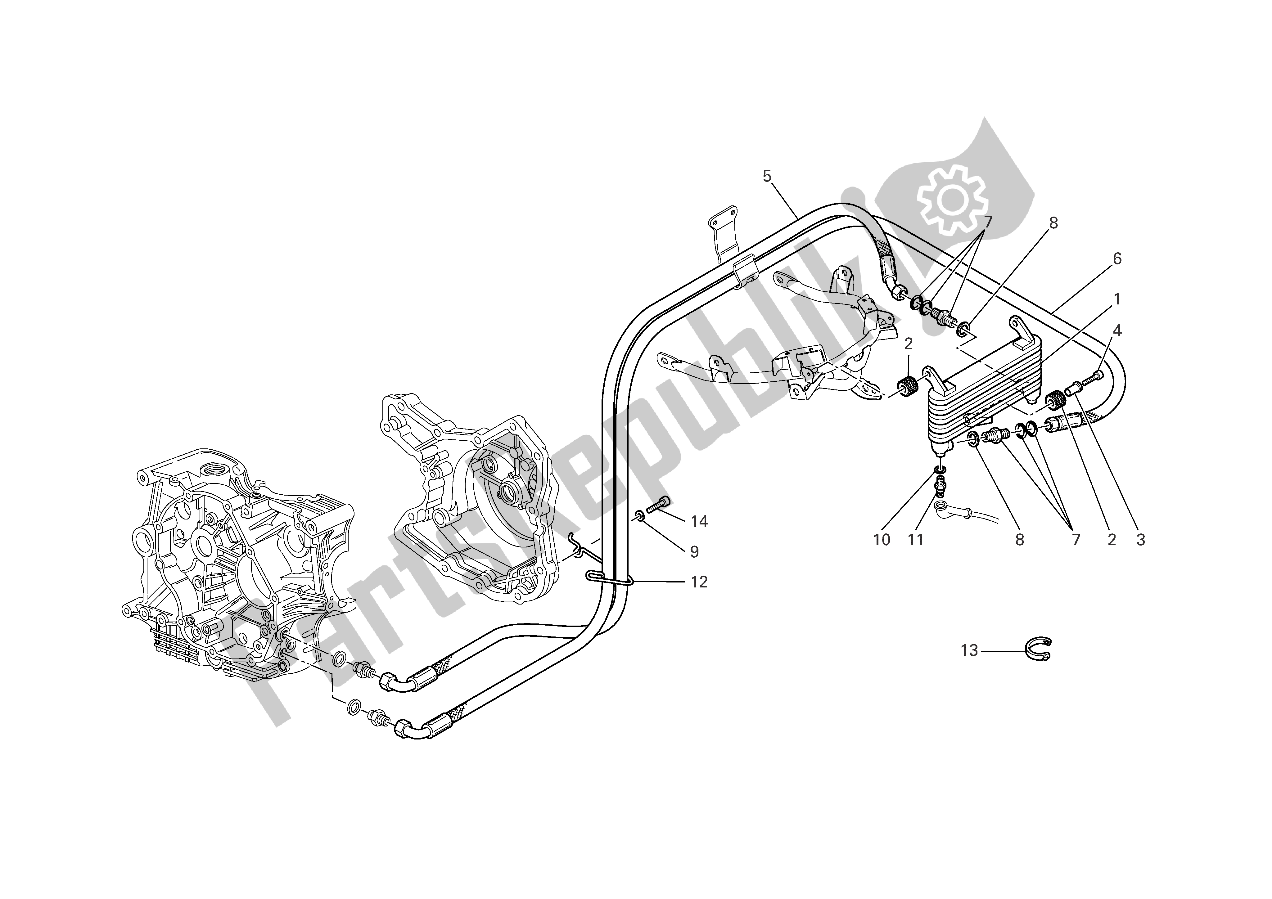 Todas las partes para Enfriador De Aceite de Ducati Multistrada 1000 2006