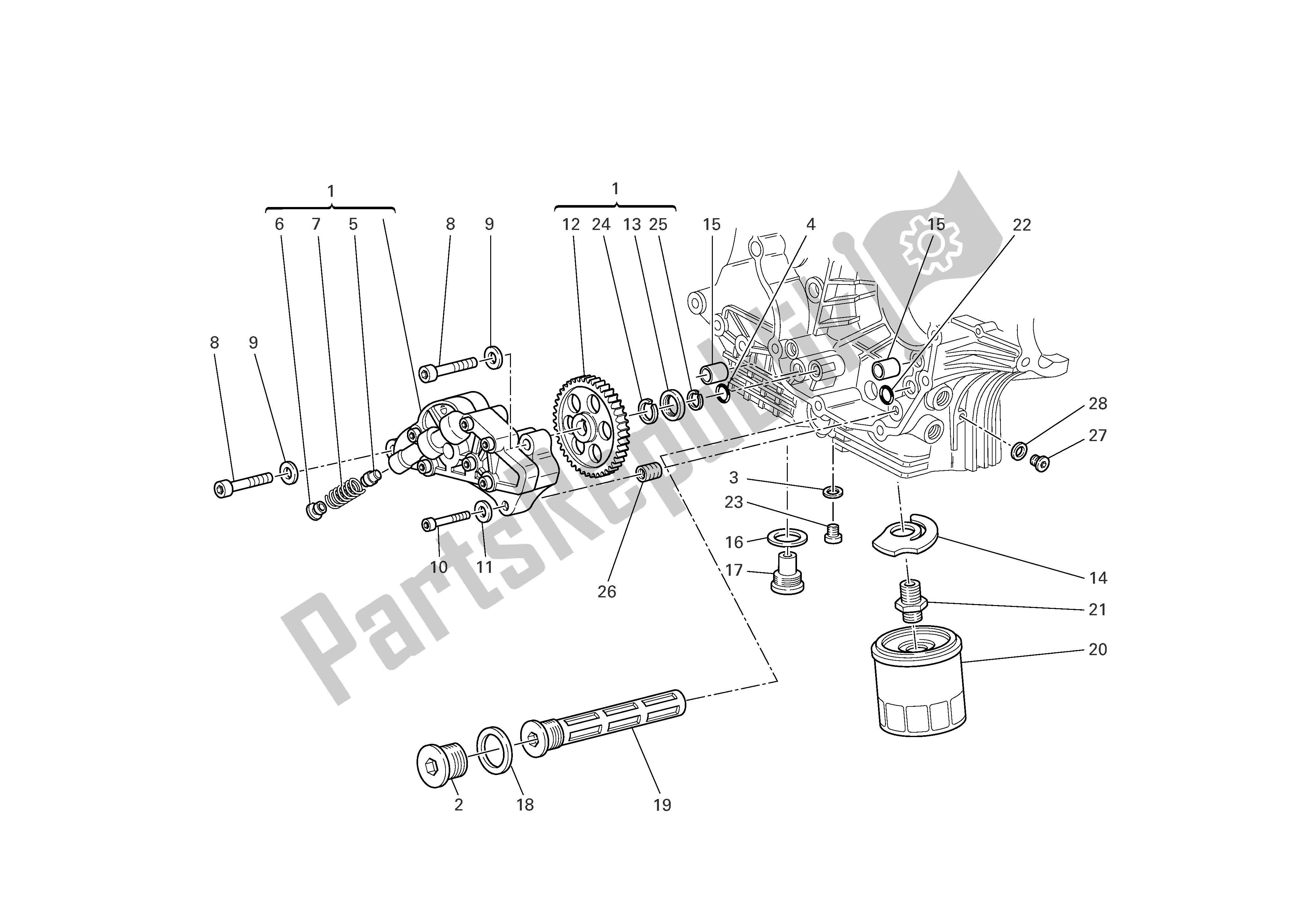 Alle onderdelen voor de Filters En Oliepomp van de Ducati Multistrada 1000 2006