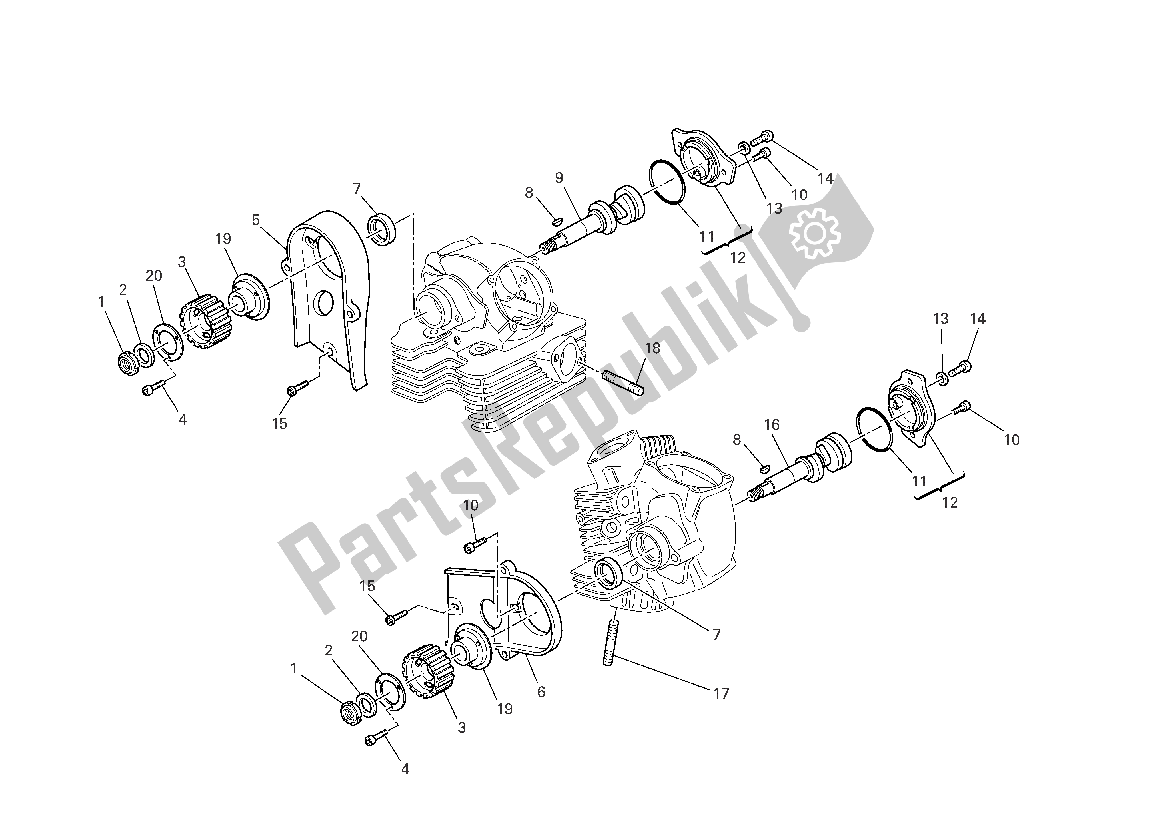 Tutte le parti per il Testata: Timingsystem del Ducati Multistrada 1000 2006