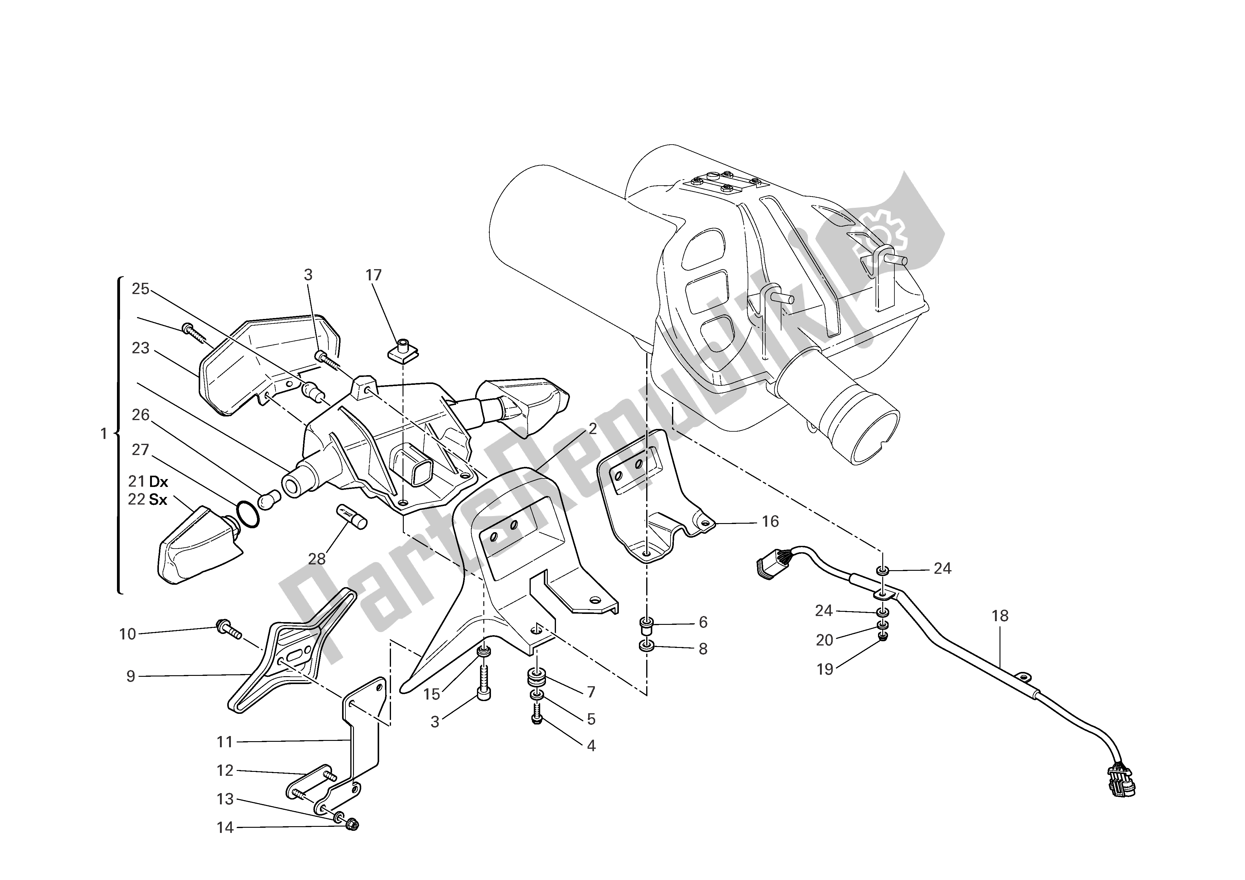 Todas las partes para Soporte De Matrícula - Luz Trasera de Ducati Multistrada 1000 2006