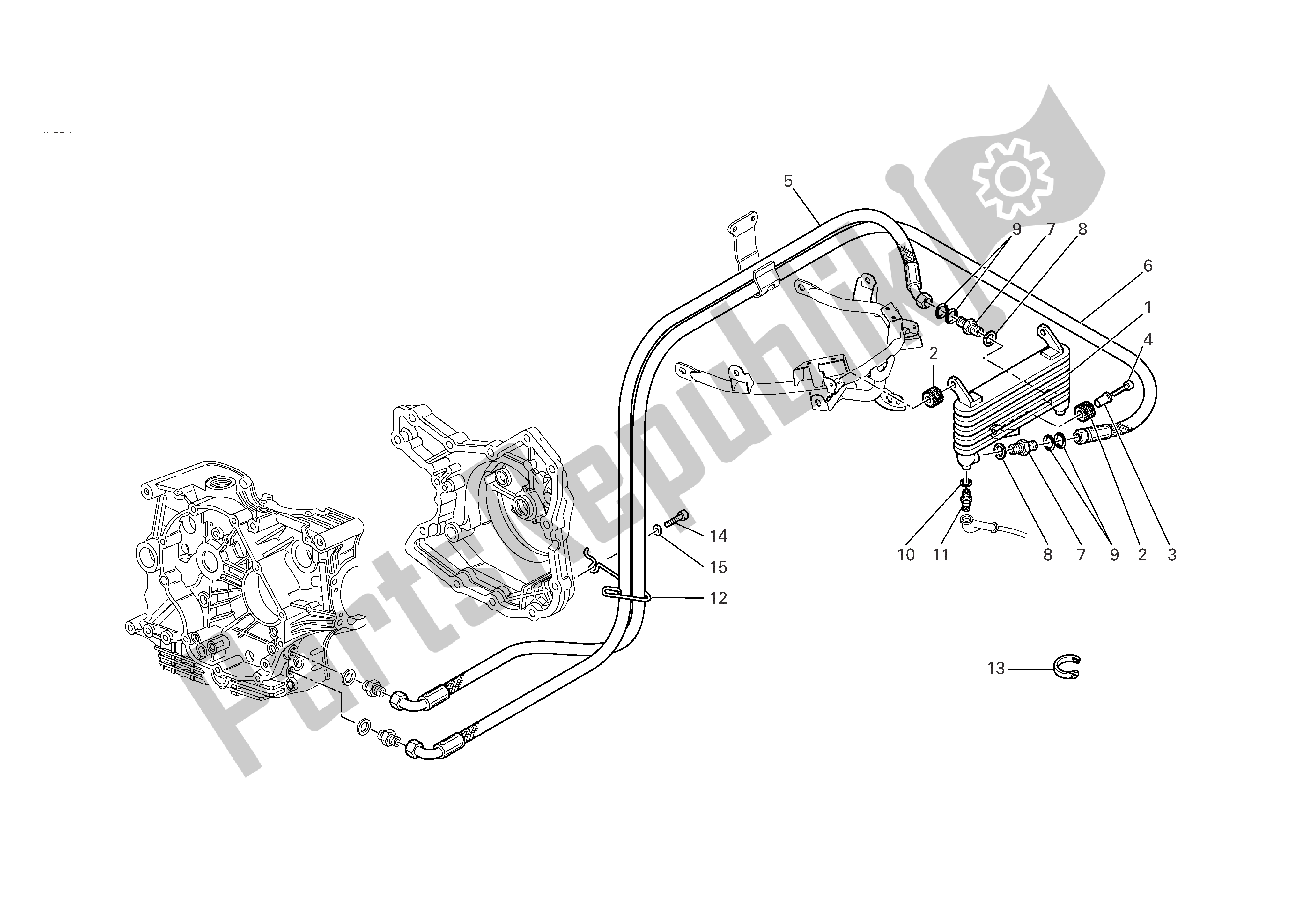 Tutte le parti per il Radiatore Dell'olio del Ducati Multistrada S 1000 2005