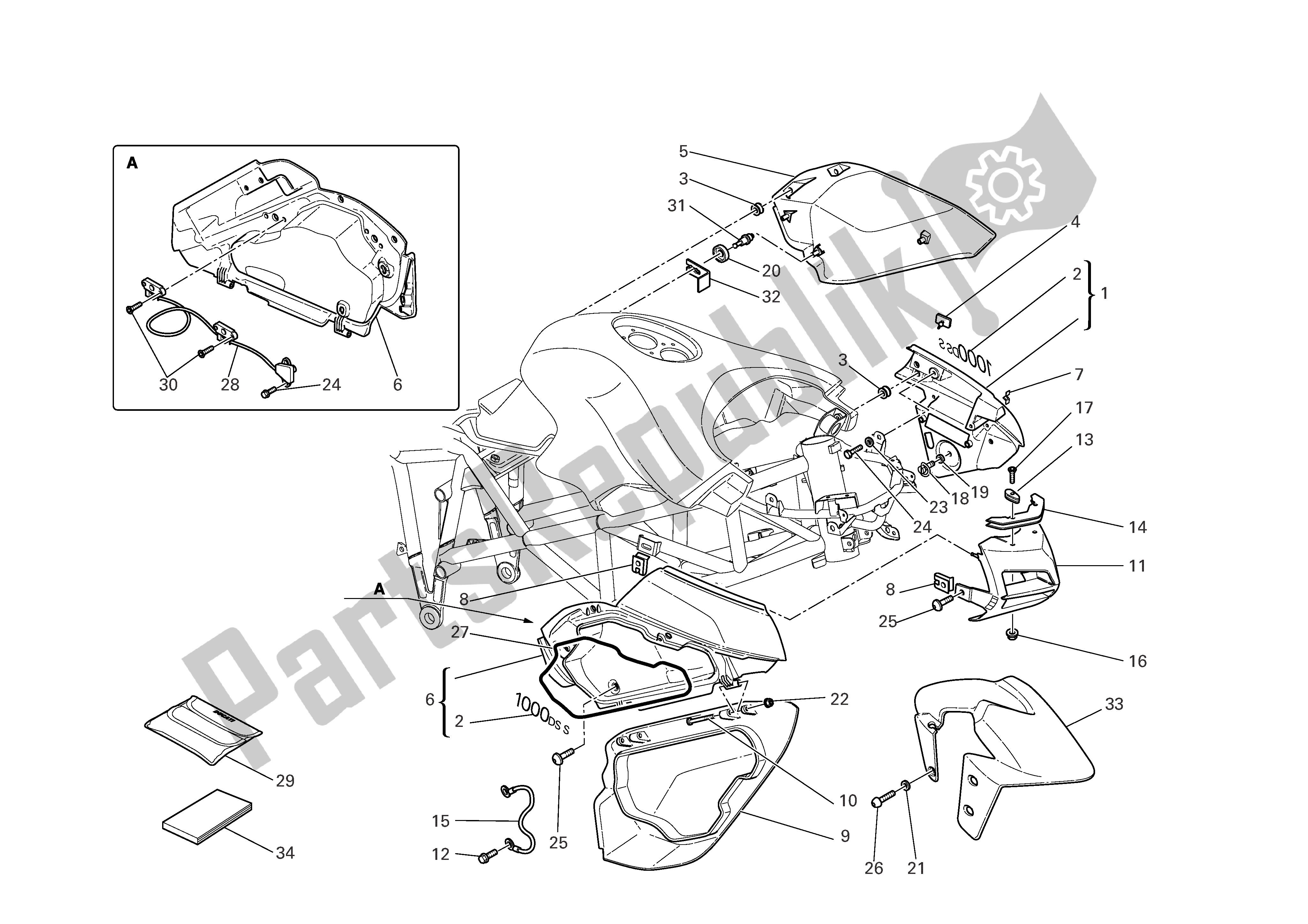 Tutte le parti per il Carenatura del Ducati Multistrada S 1000 2006