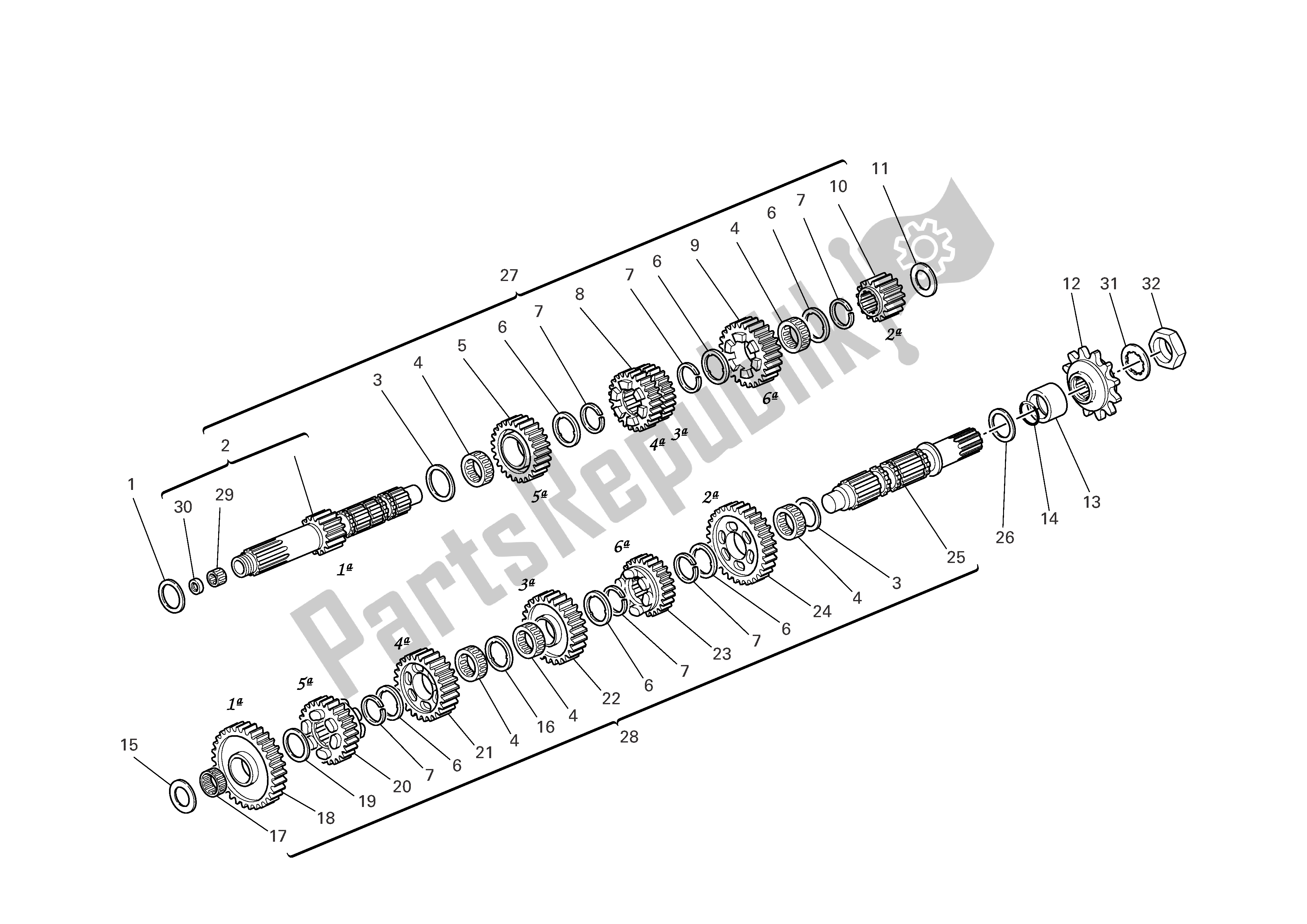 Todas las partes para Caja De Cambios de Ducati Multistrada S 1000 2006