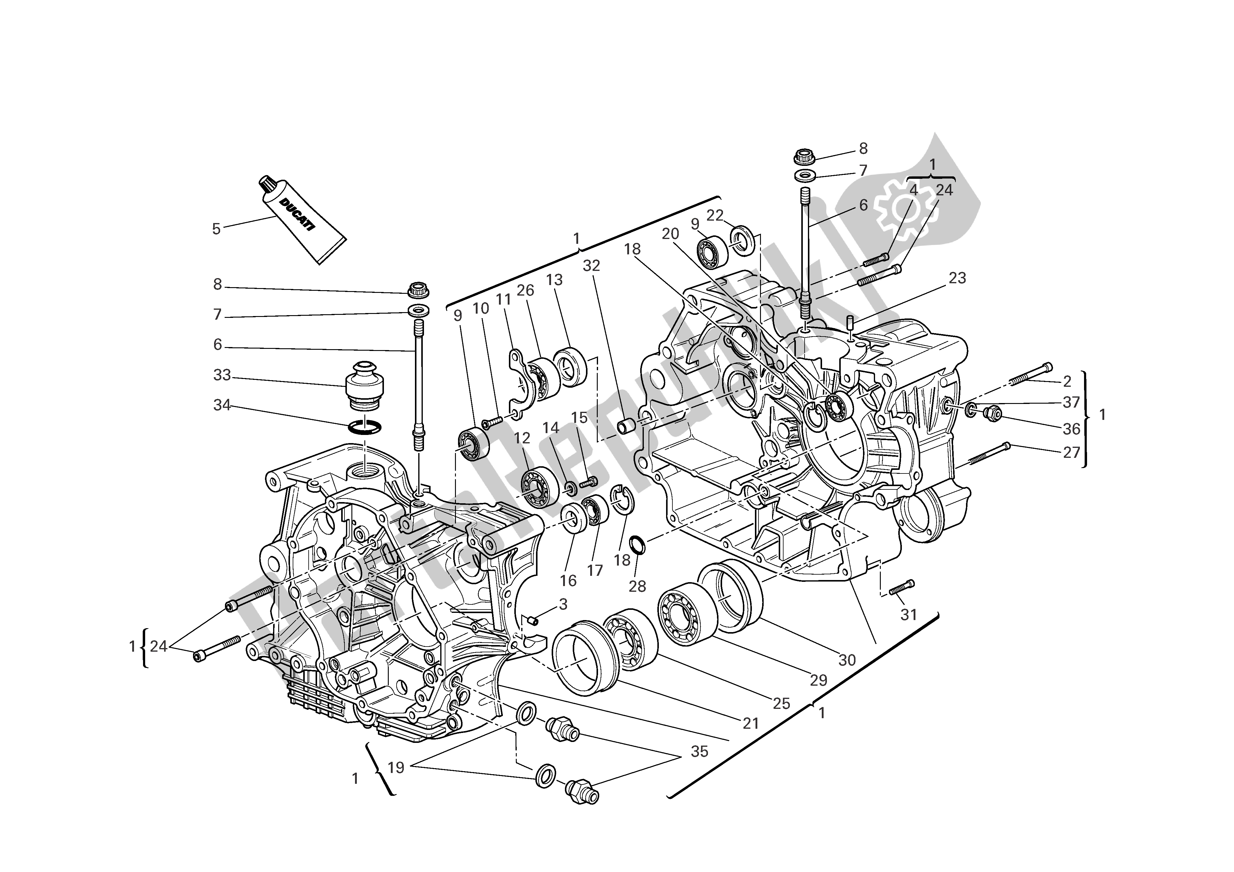 Todas las partes para Mitades Del Cárter de Ducati Multistrada S 1000 2006