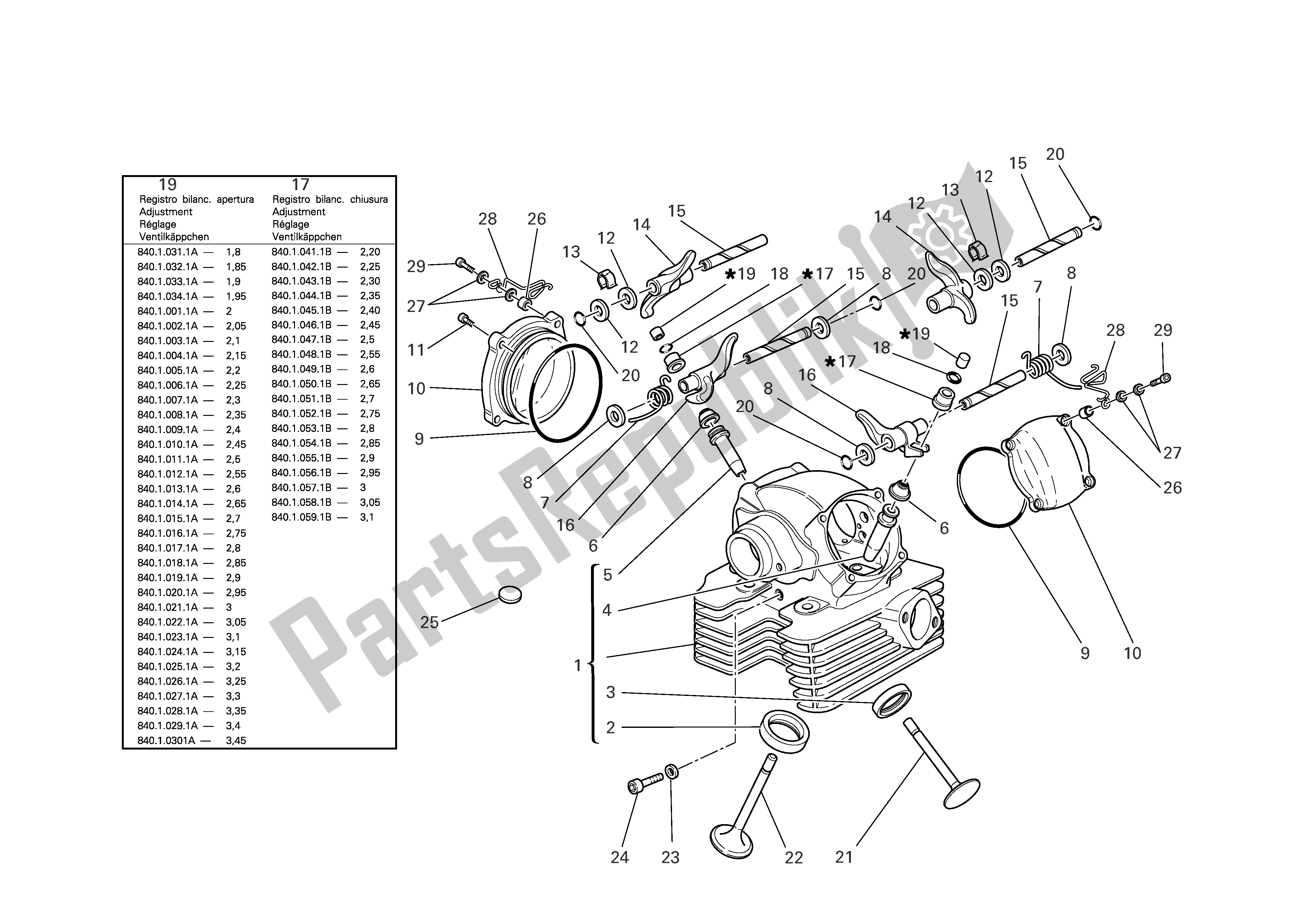 Todas las partes para Culata Vertical de Ducati Multistrada S 1000 2006