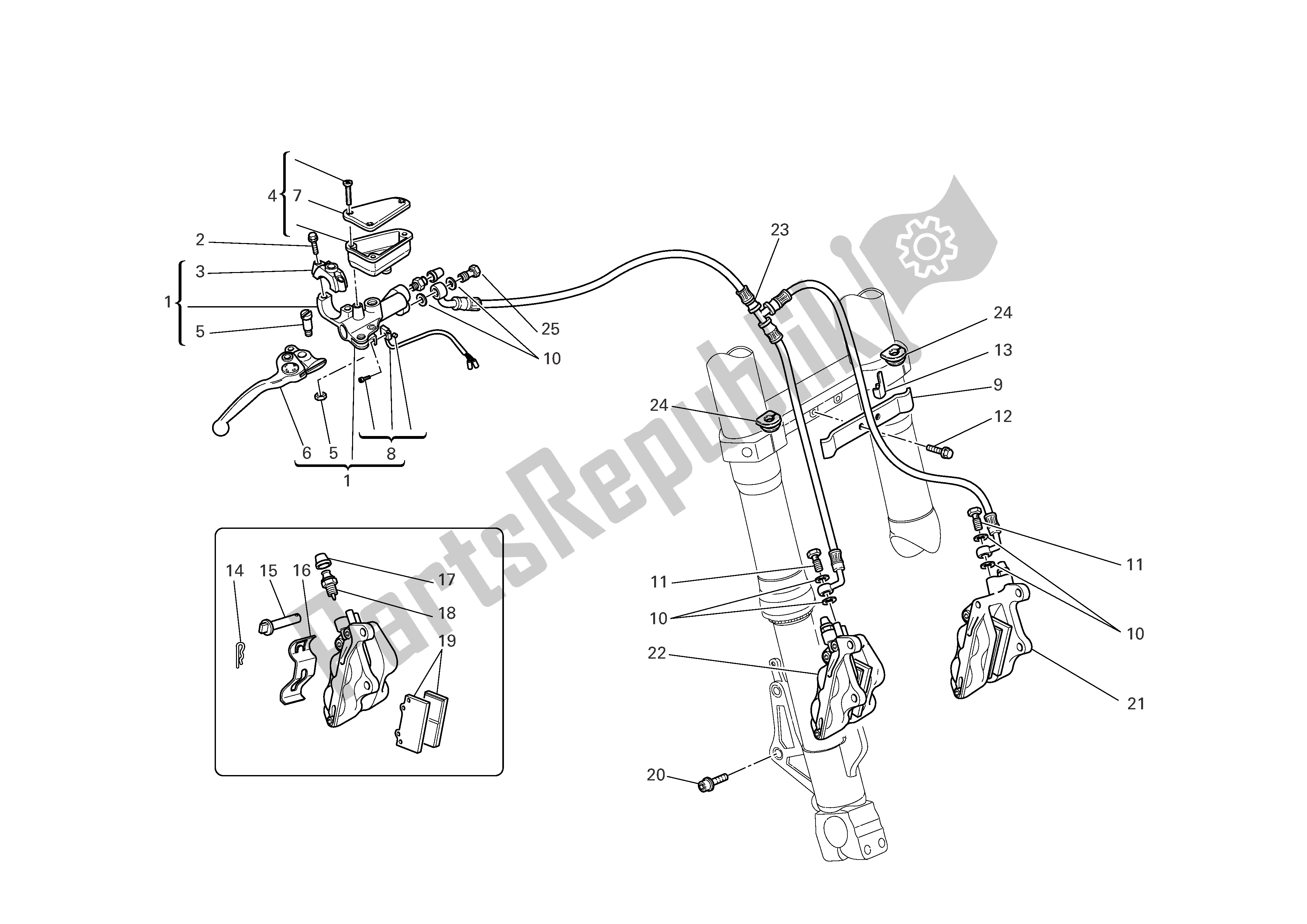 Tutte le parti per il Freno Anteriore del Ducati Multistrada 1100 2007