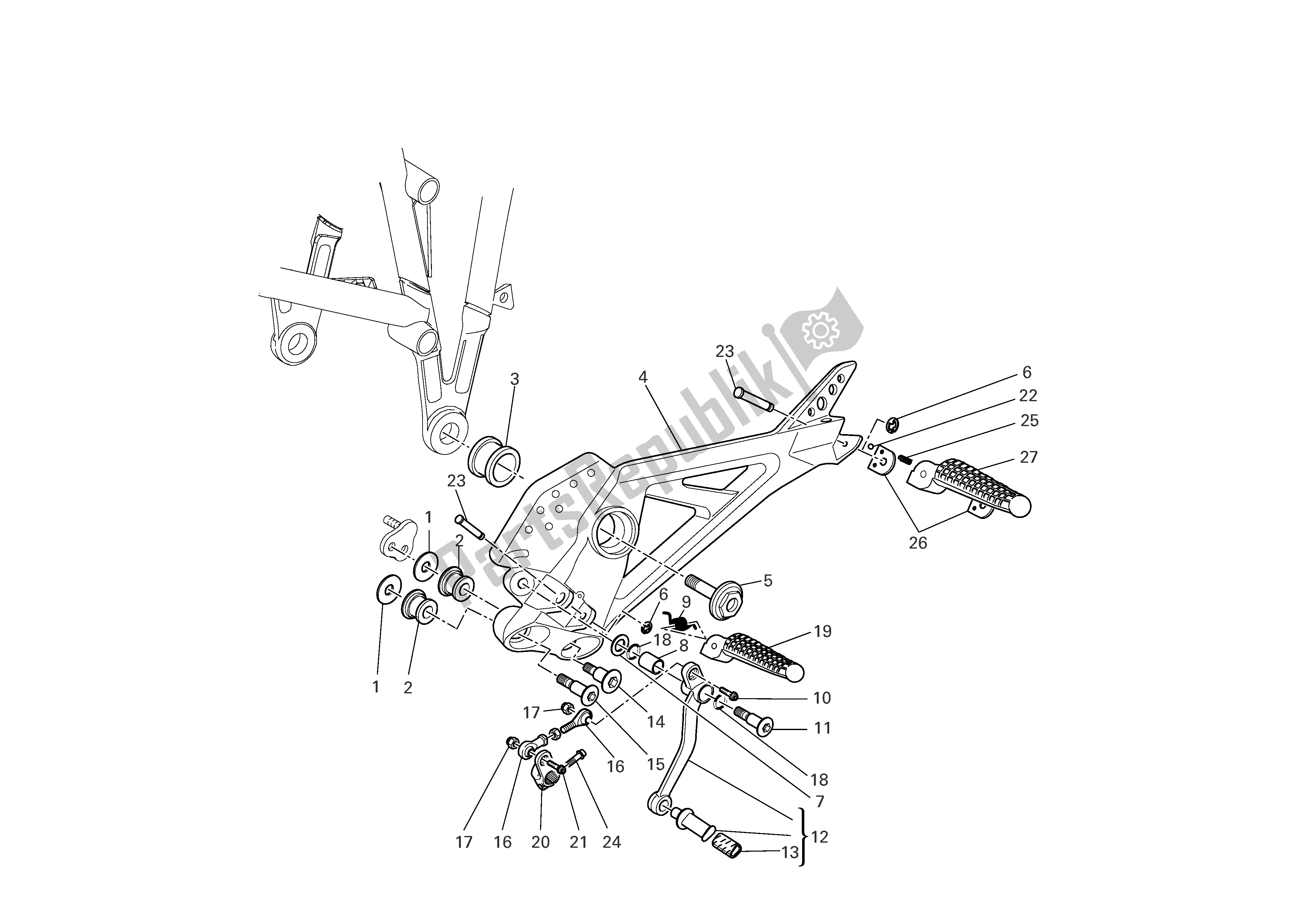 Todas las partes para L. H. Reposapiés de Ducati Multistrada 1100 2007