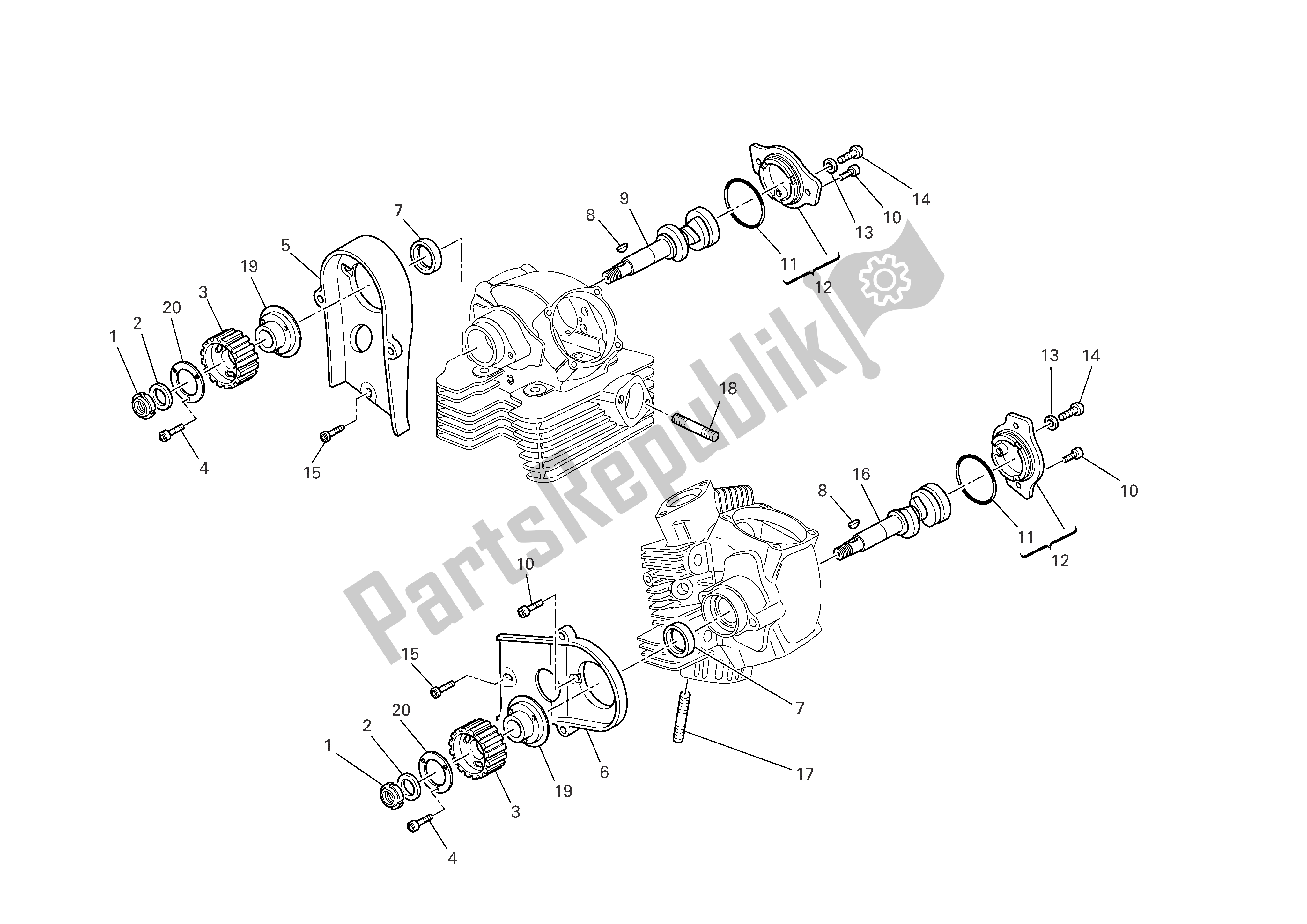 Tutte le parti per il Testata: Timingsystem del Ducati Multistrada 1100 2007