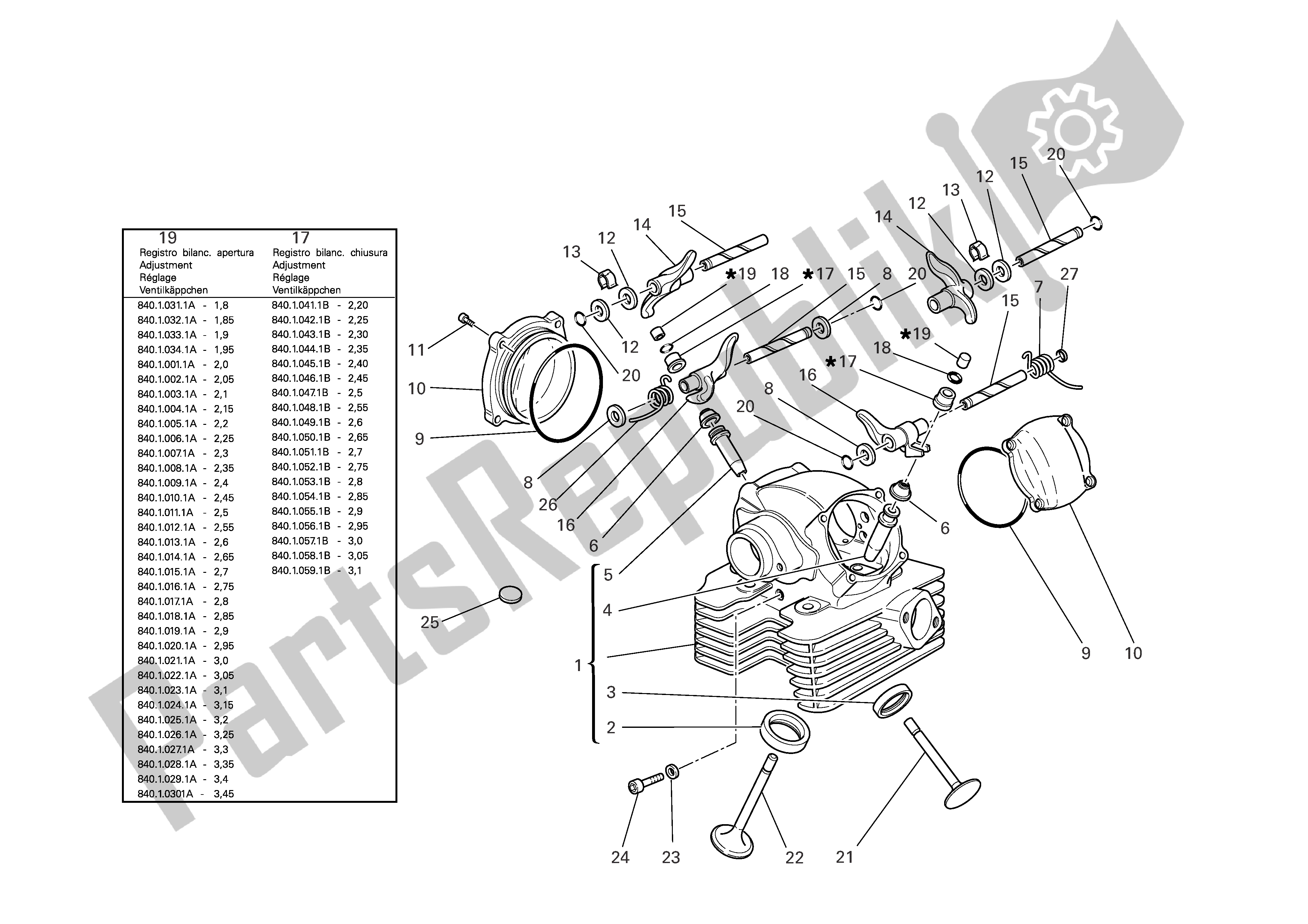 Todas las partes para Culata Vertical de Ducati Multistrada 1100 2007