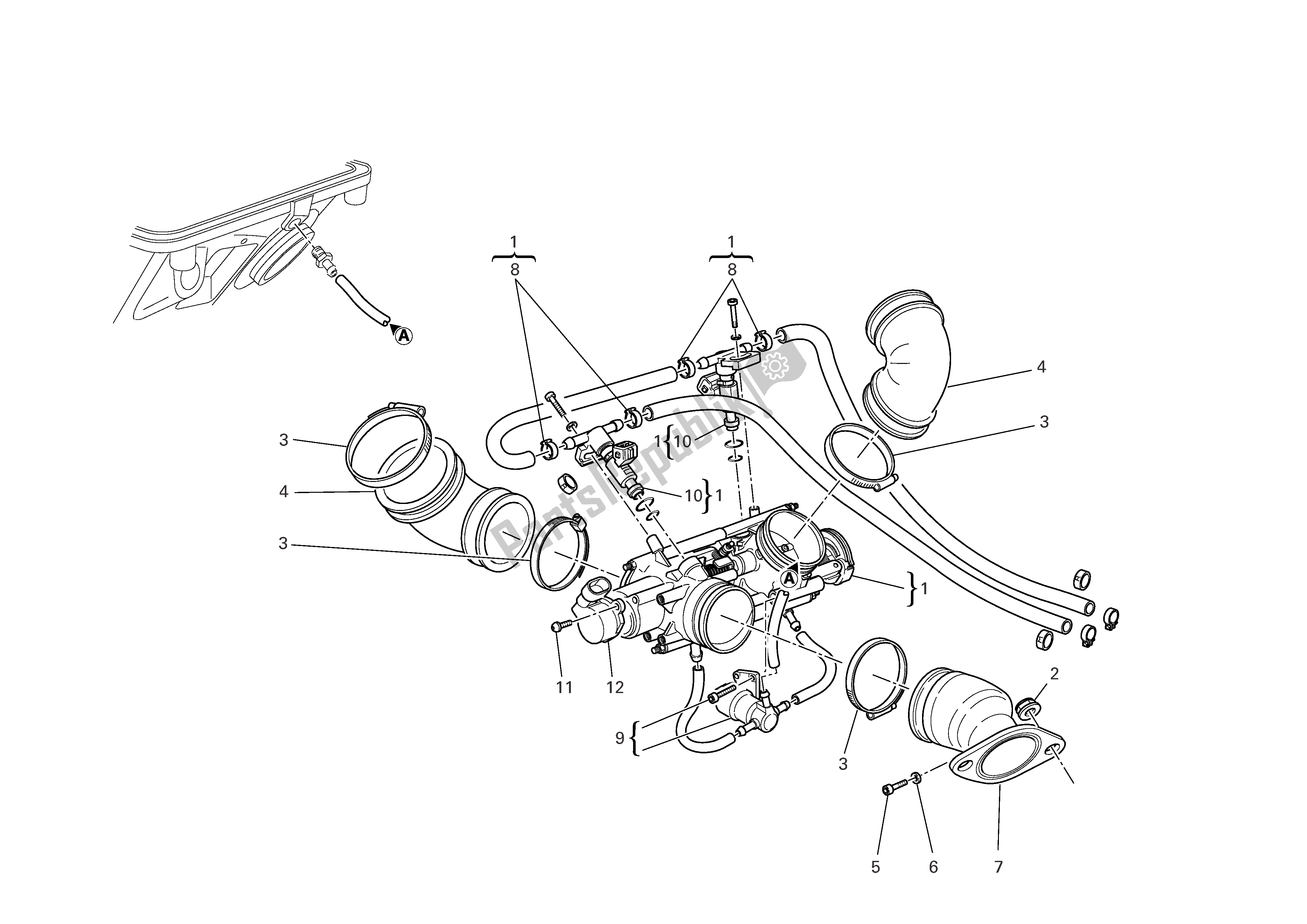 Todas las partes para Colectores De Admisión de Ducati Multistrada 1100 2007