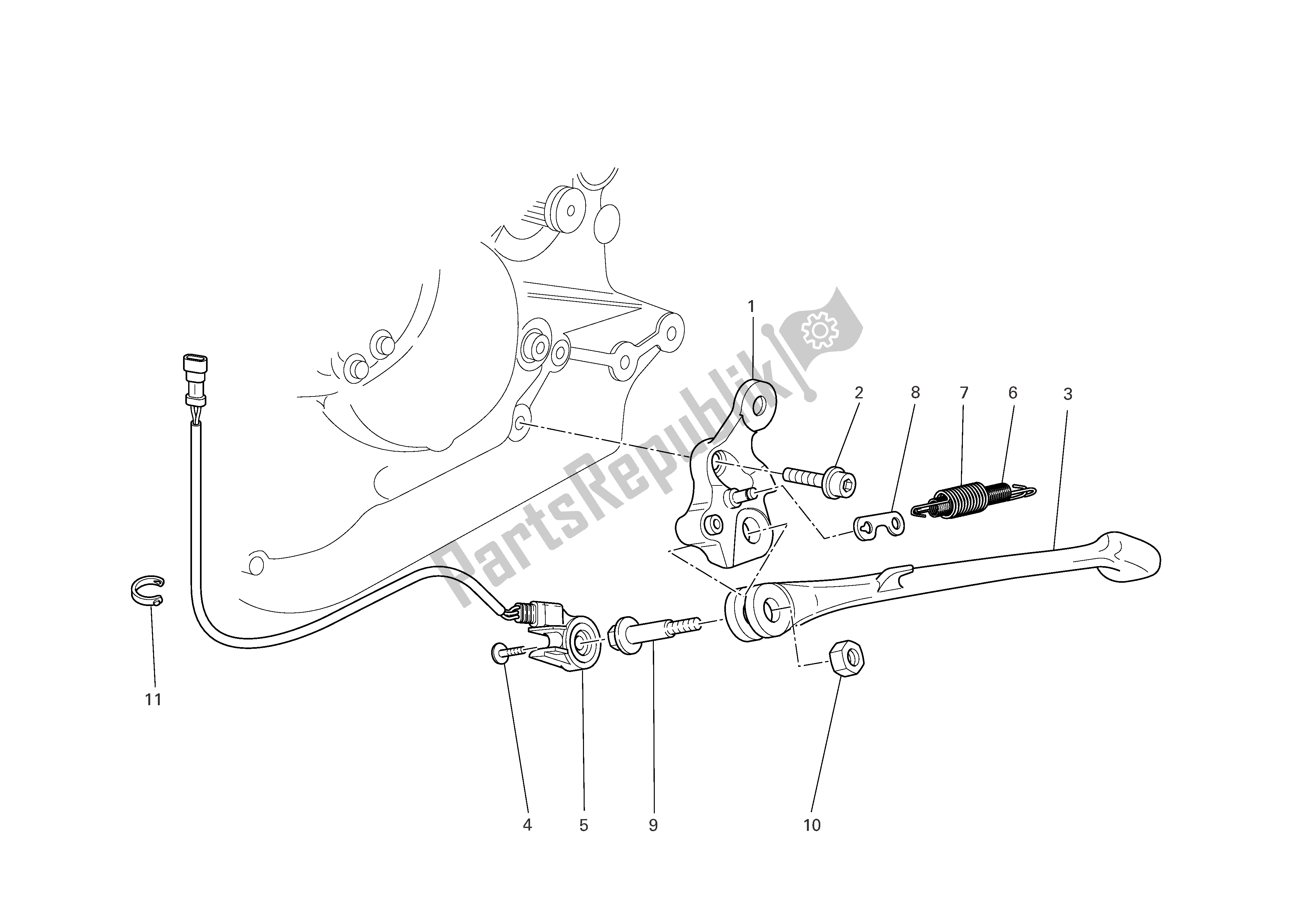 All parts for the Stands of the Ducati Multistrada 1100 2007