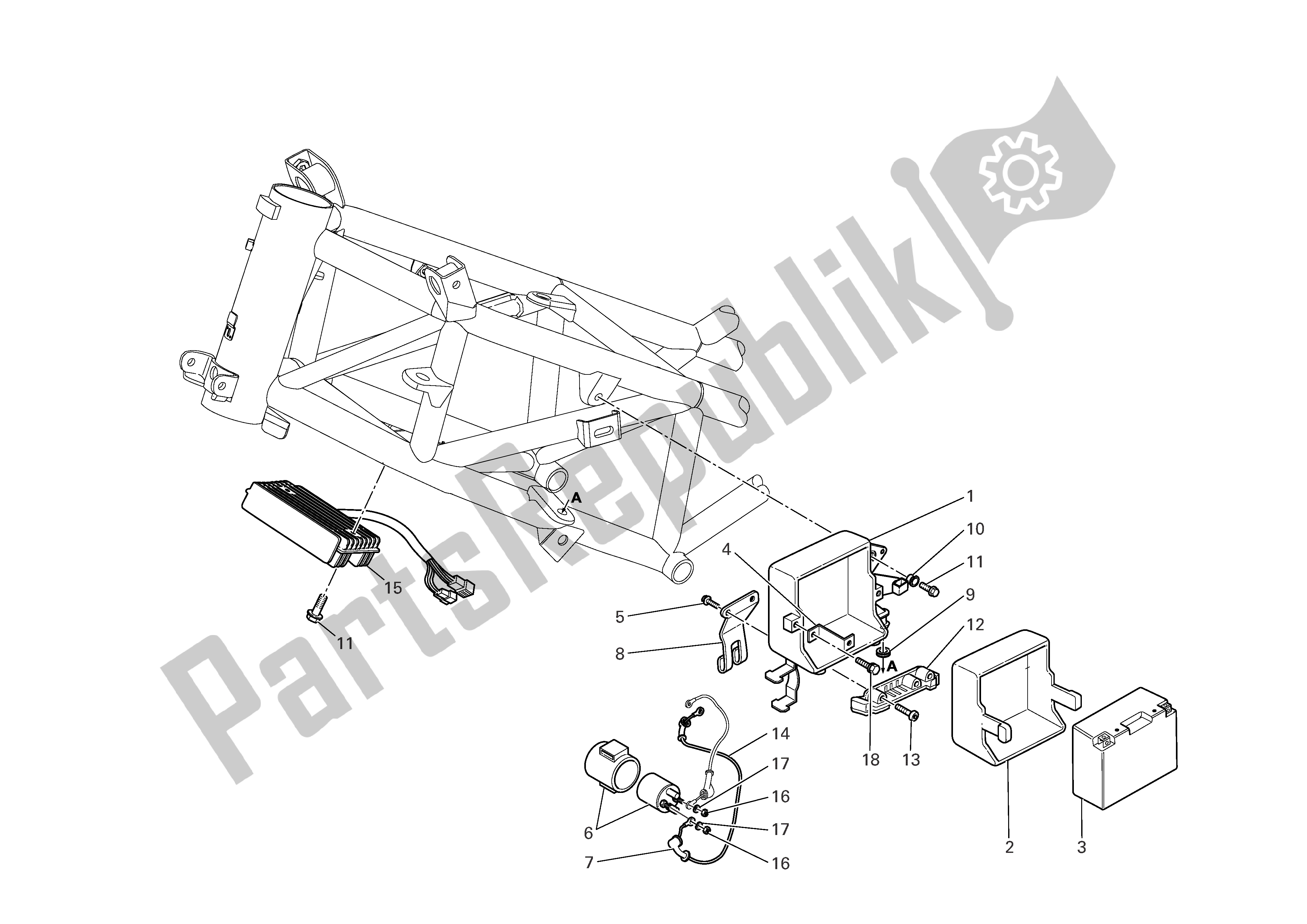 Todas las partes para Soporte De Batería de Ducati Multistrada 1100 2007