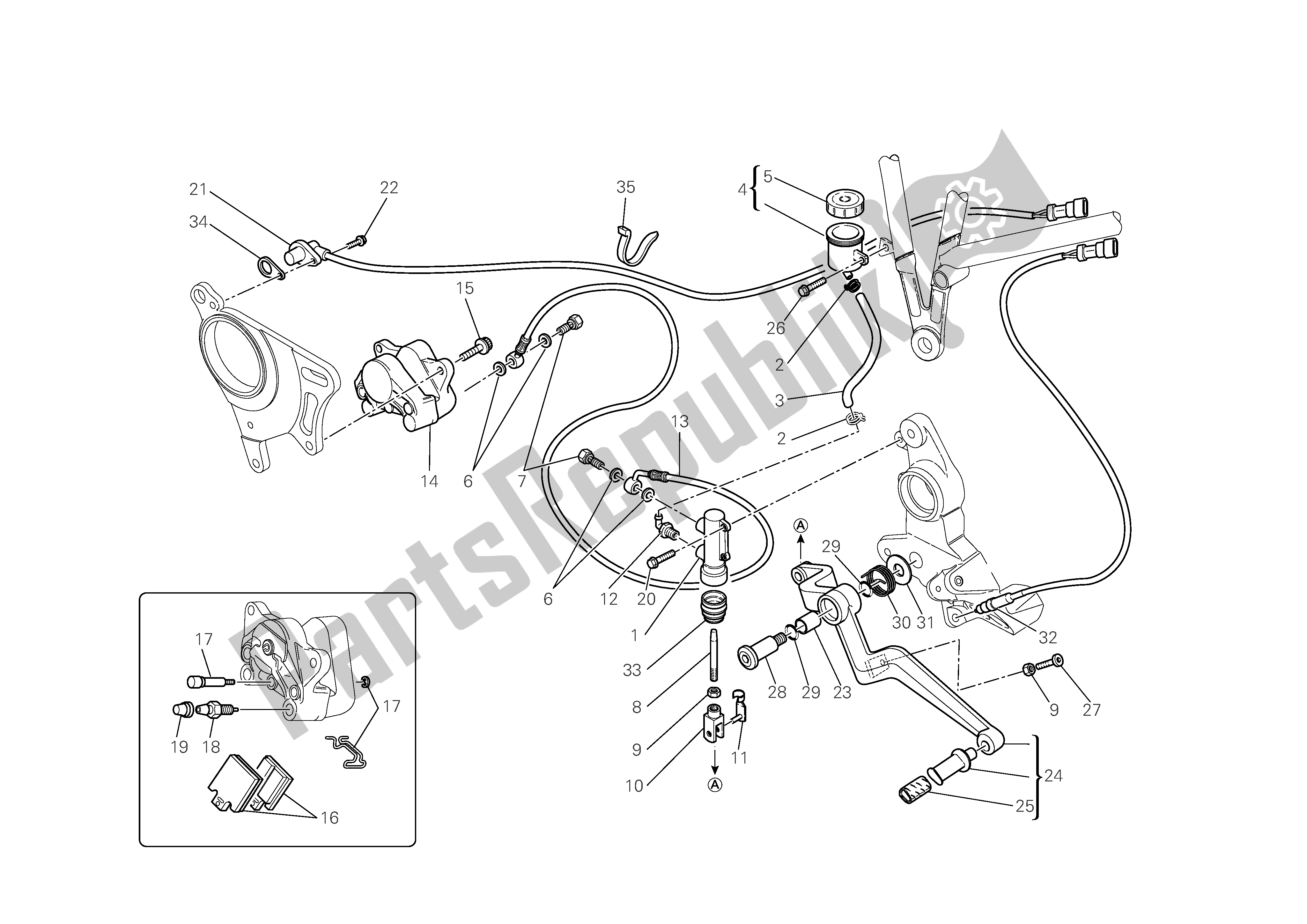 Todas las partes para Freno Trasero de Ducati Multistrada 1100 2008