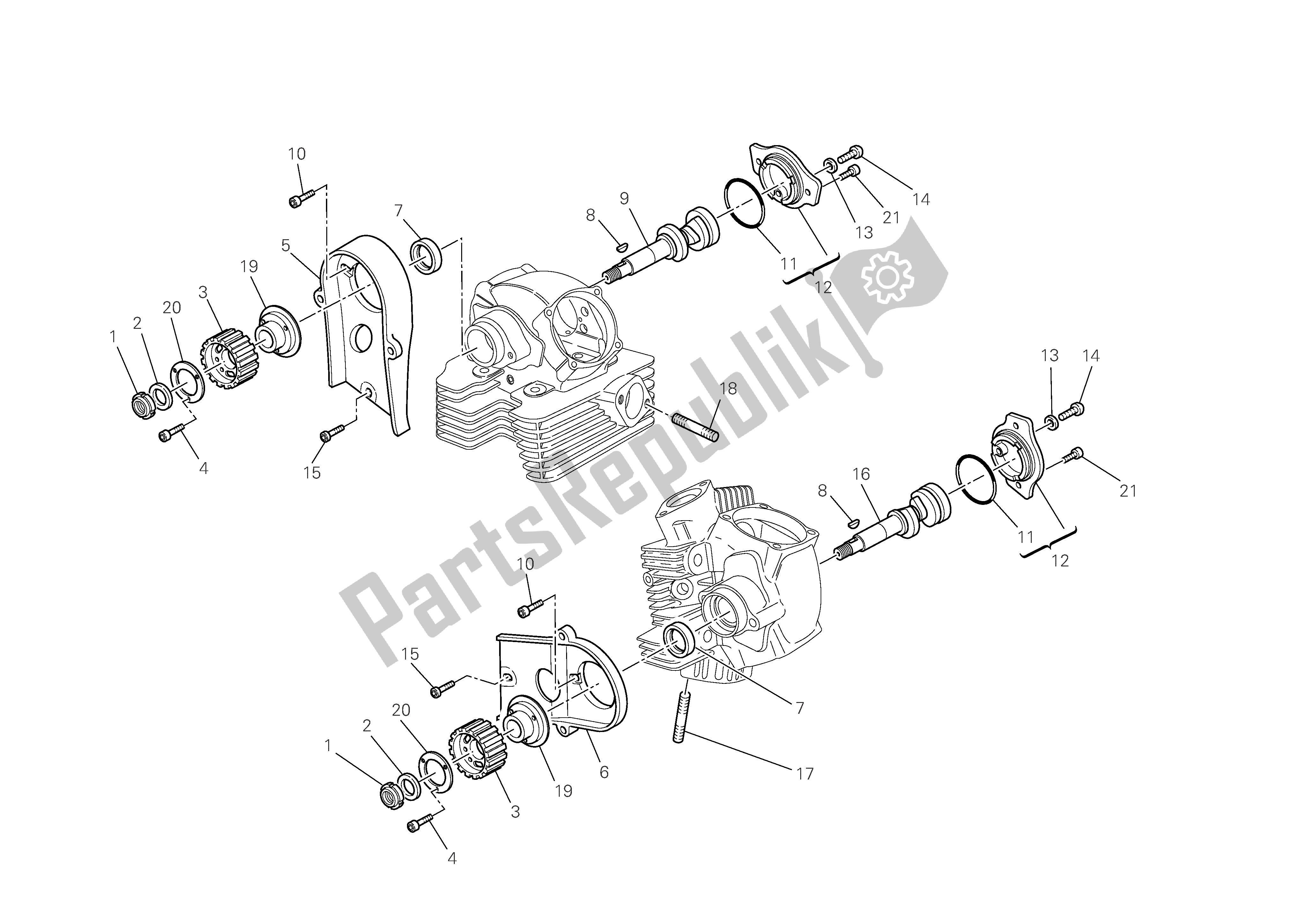 Tutte le parti per il Testata: Timingsystem del Ducati Multistrada 1100 2008