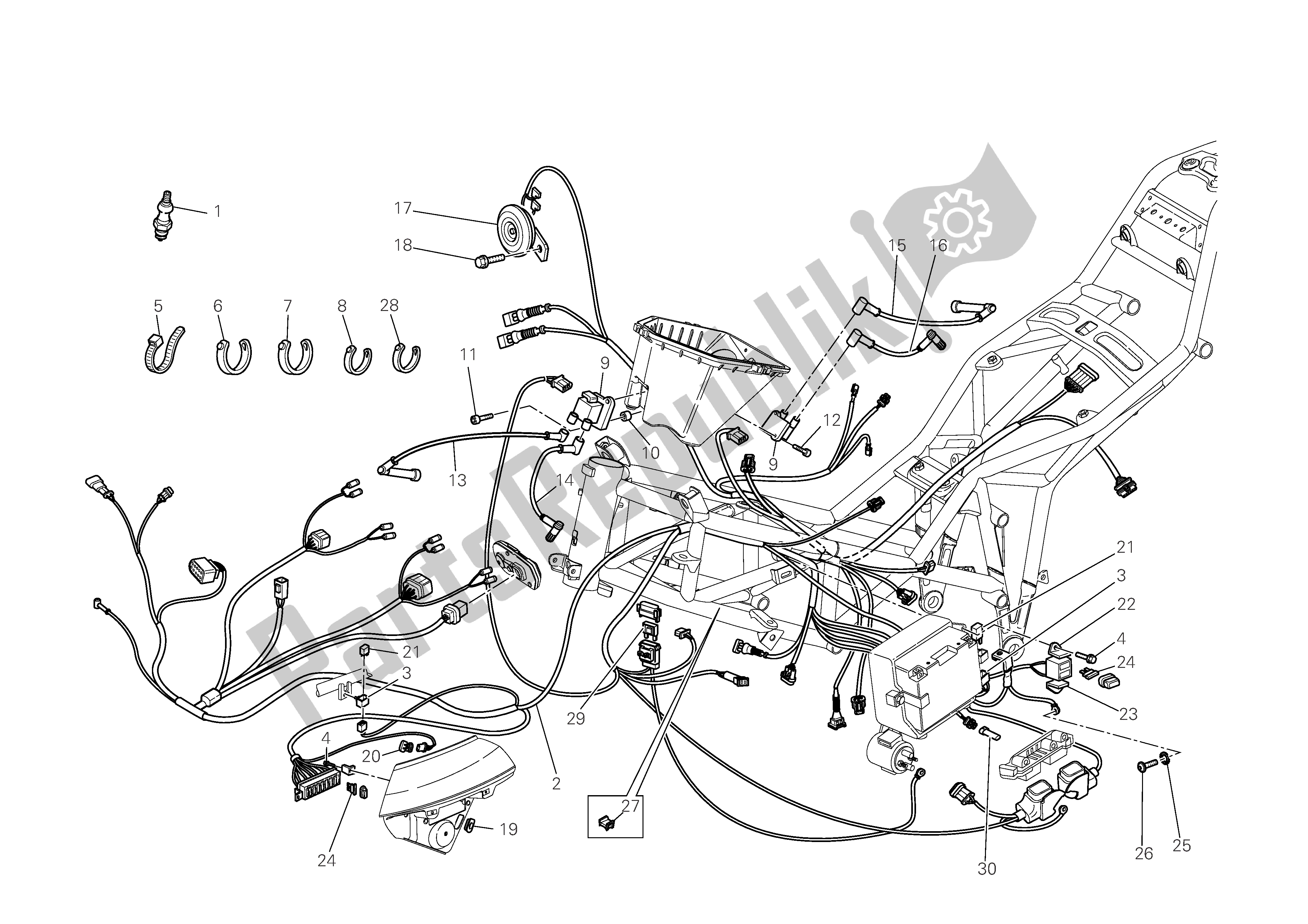 Tutte le parti per il Sistema Elettrico del Ducati Multistrada 1100 2008