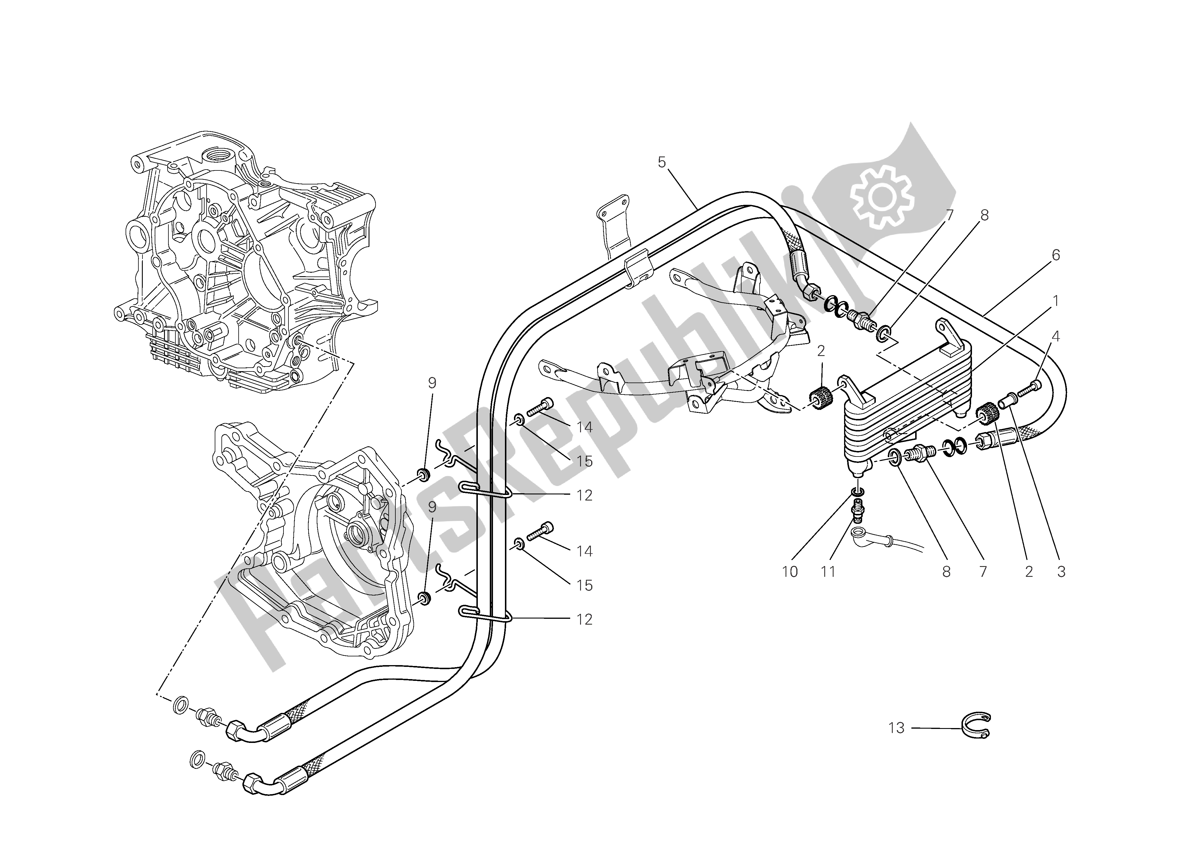 Tutte le parti per il Radiatore Dell'olio del Ducati Multistrada 1100 2009