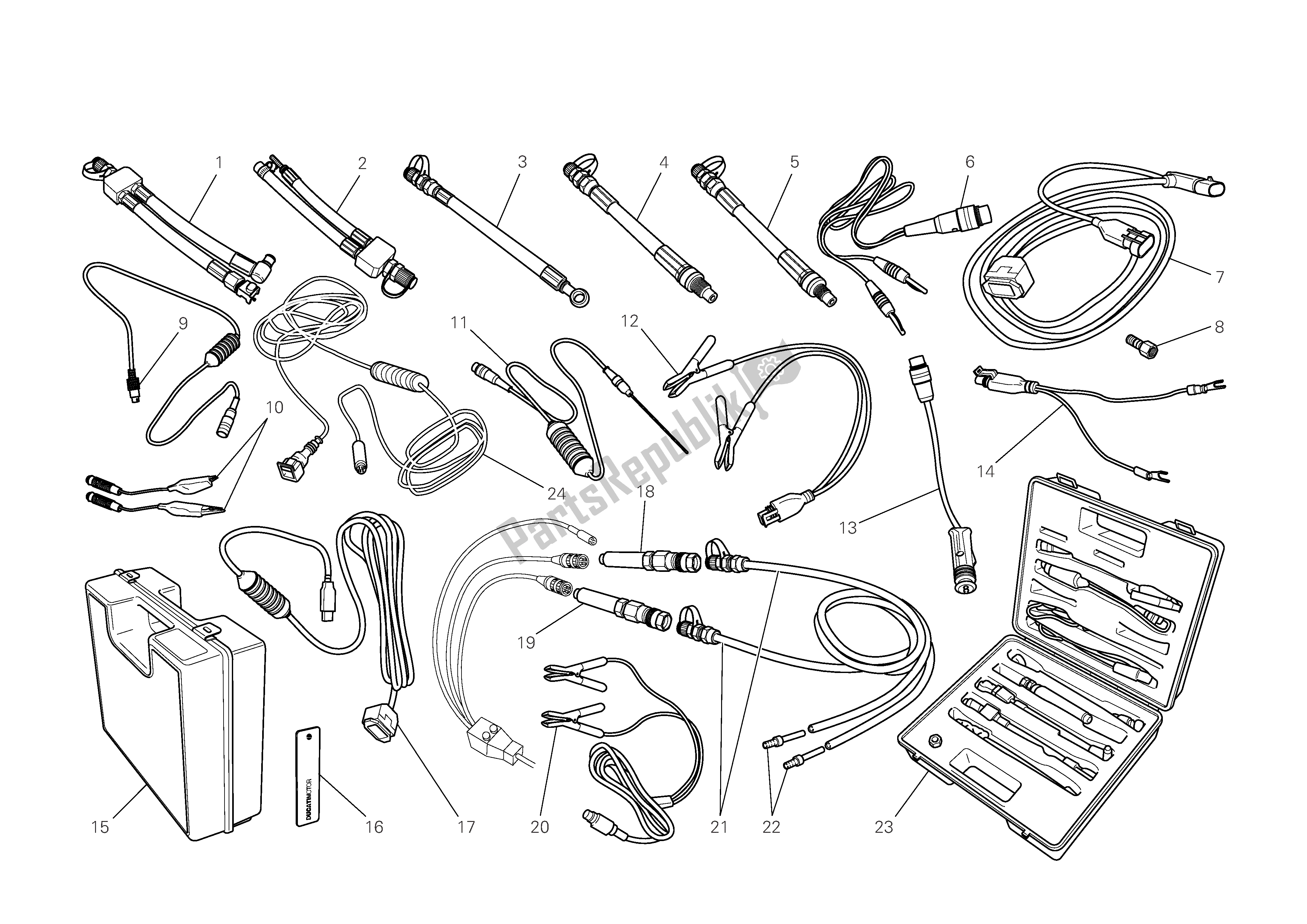 Alle onderdelen voor de Werkplaats Service Tools van de Ducati Multistrada 1100 2009