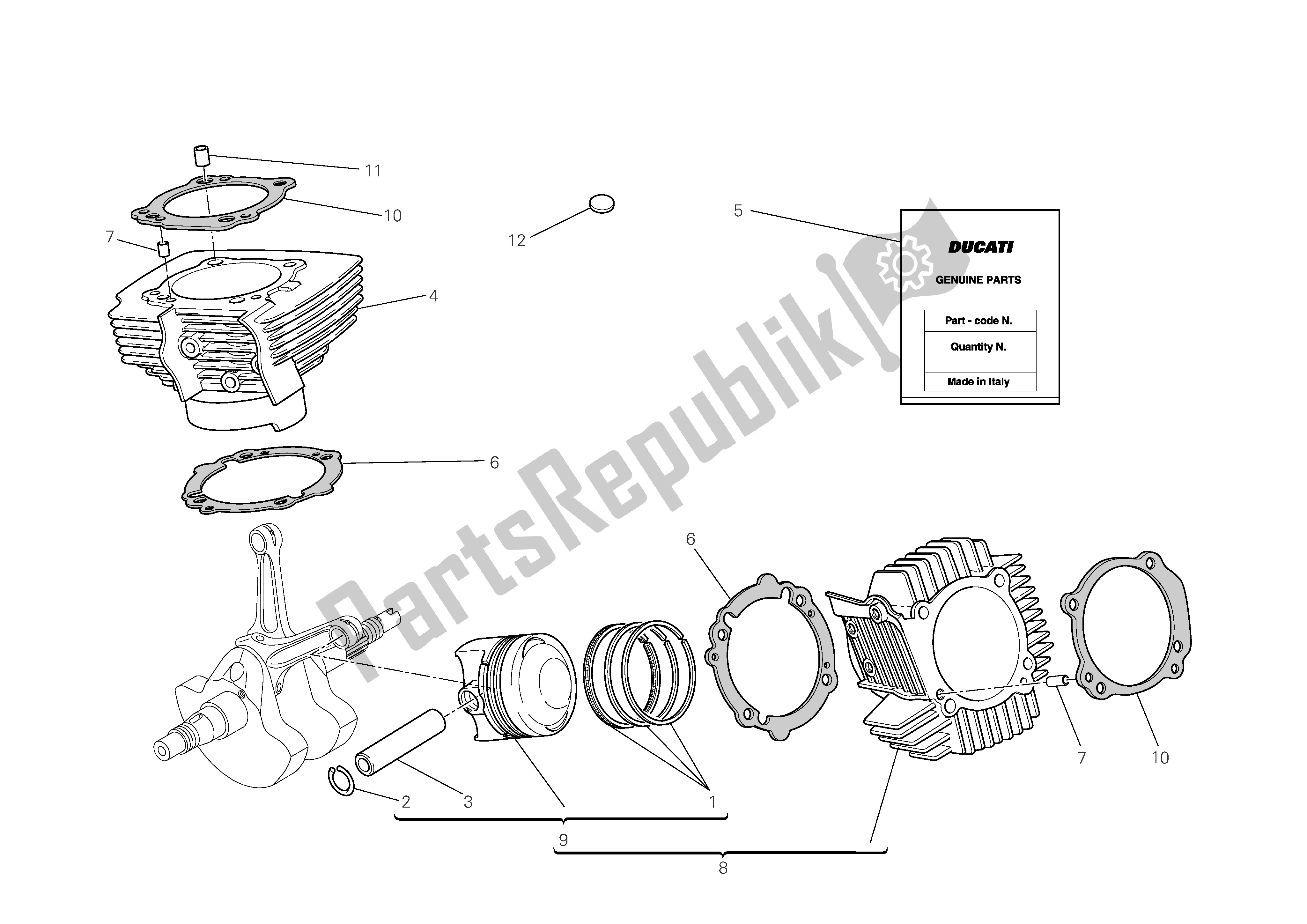 Todas las partes para Cilindros - Pistones de Ducati Multistrada 1100 2009