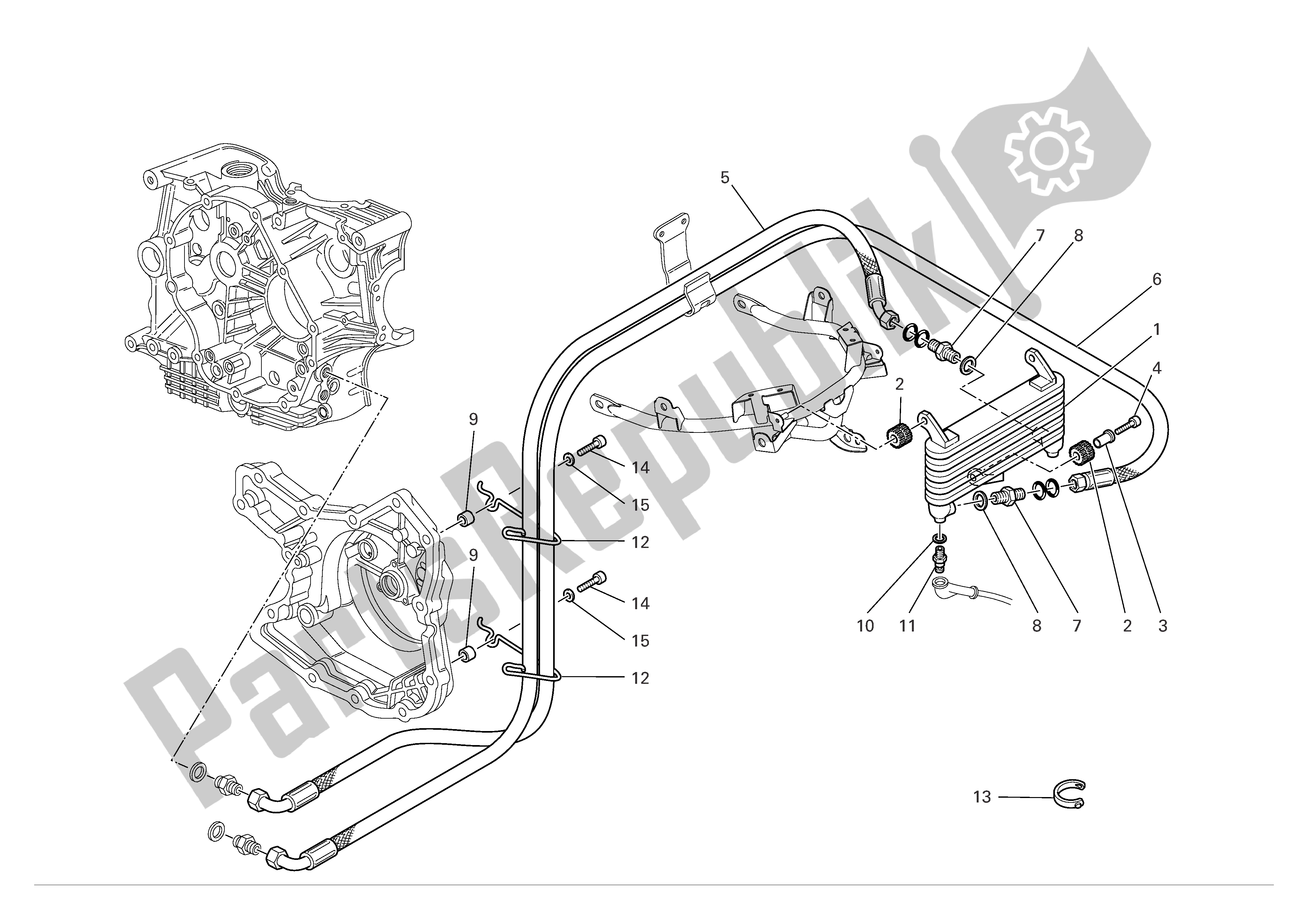 Alle onderdelen voor de Olie Koeler van de Ducati Multistrada S 1100 2007