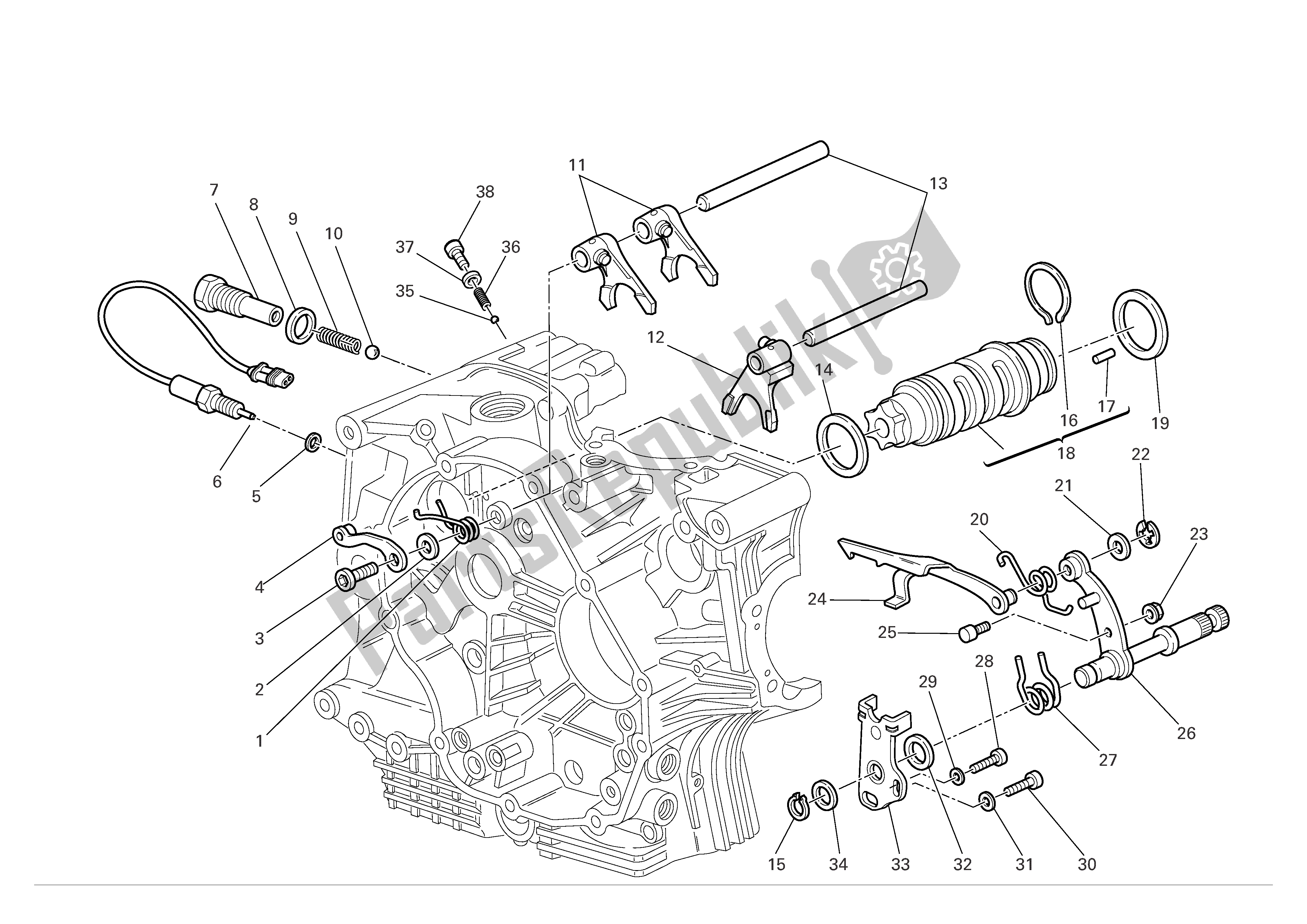 Alle onderdelen voor de Schakeling van de Ducati Multistrada S 1100 2007