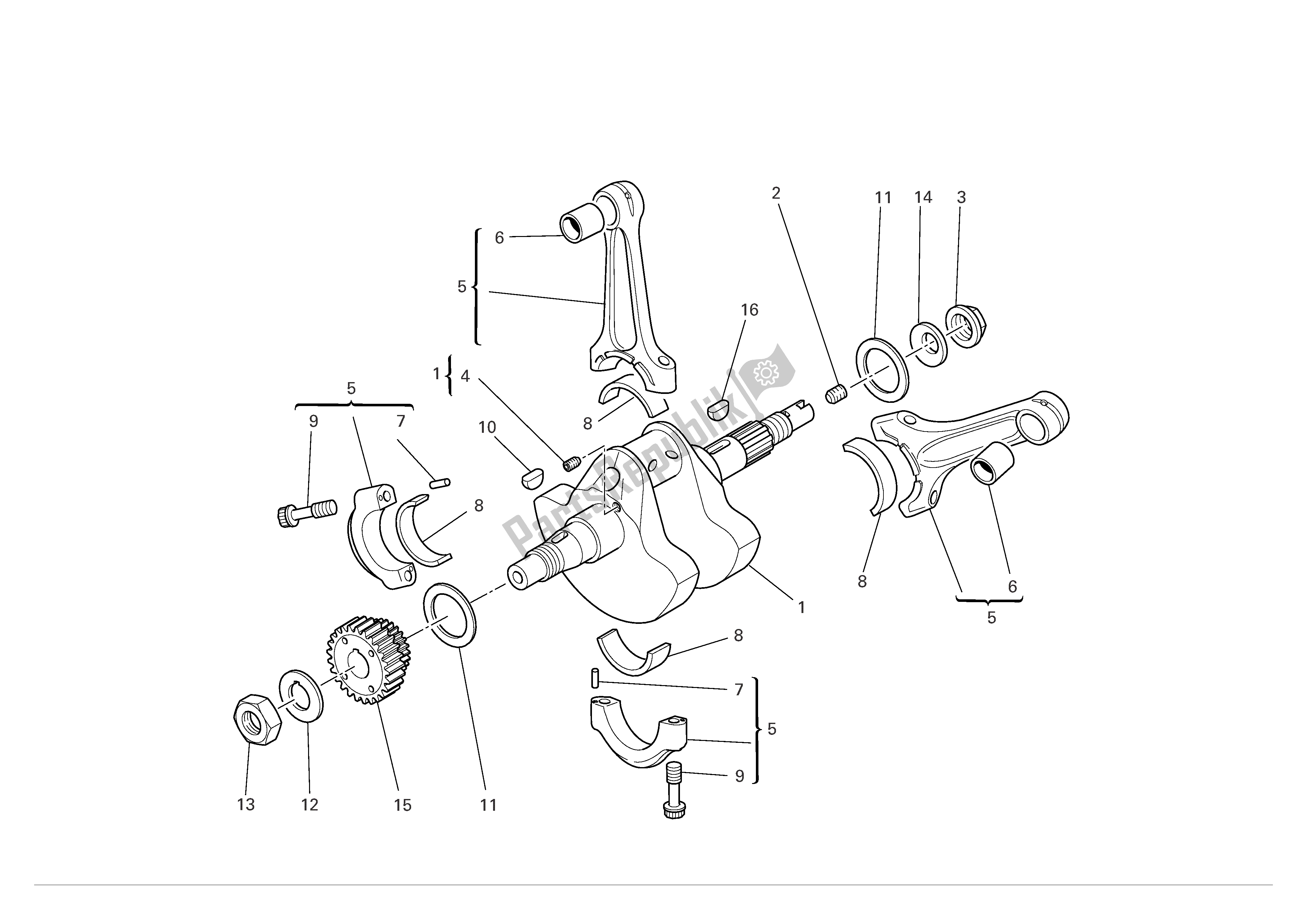 Alle onderdelen voor de Drijfstangen van de Ducati Multistrada S 1100 2007