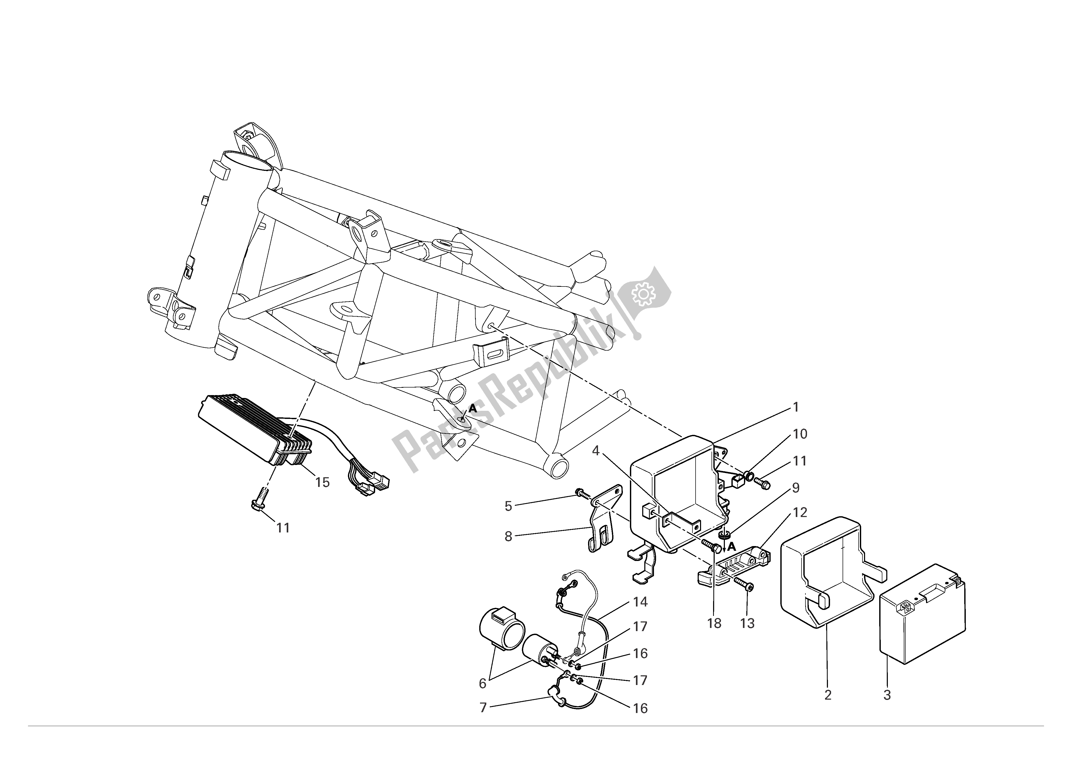 Todas las partes para Soporte De Batería de Ducati Multistrada S 1100 2007