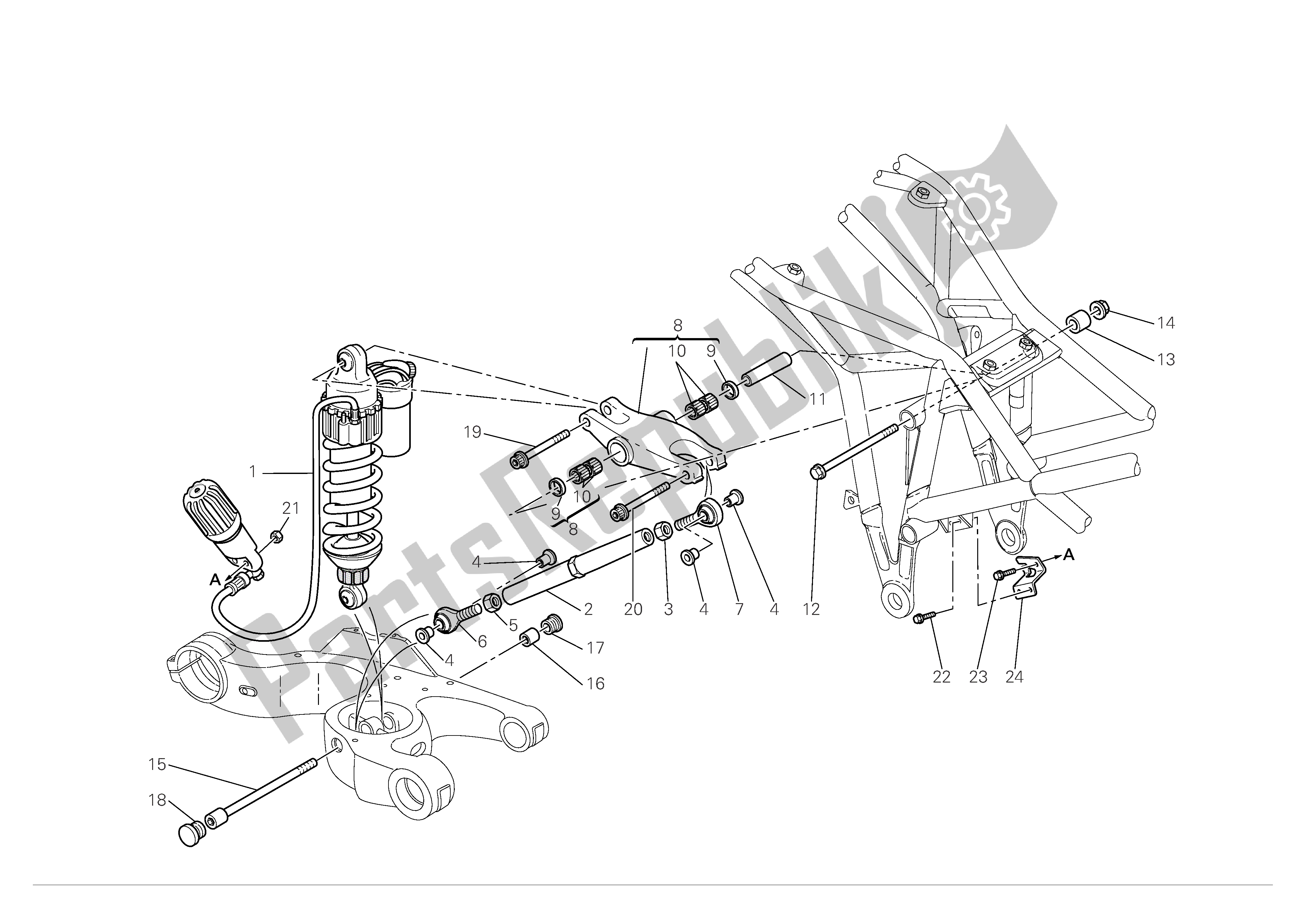 Todas las partes para Suspensión Trasera de Ducati Multistrada S 1100 2008