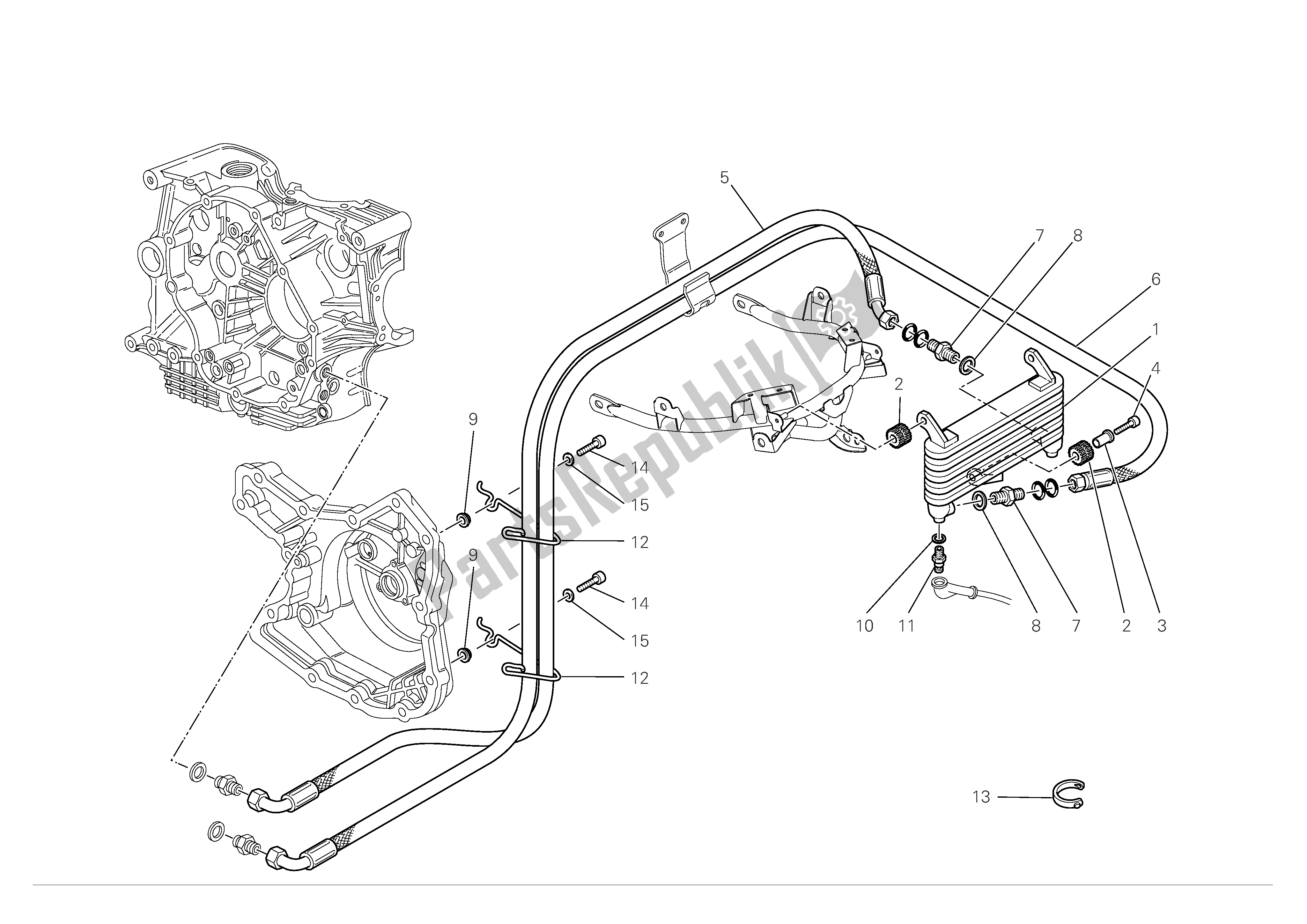 Tutte le parti per il Radiatore Dell'olio del Ducati Multistrada S 1100 2008