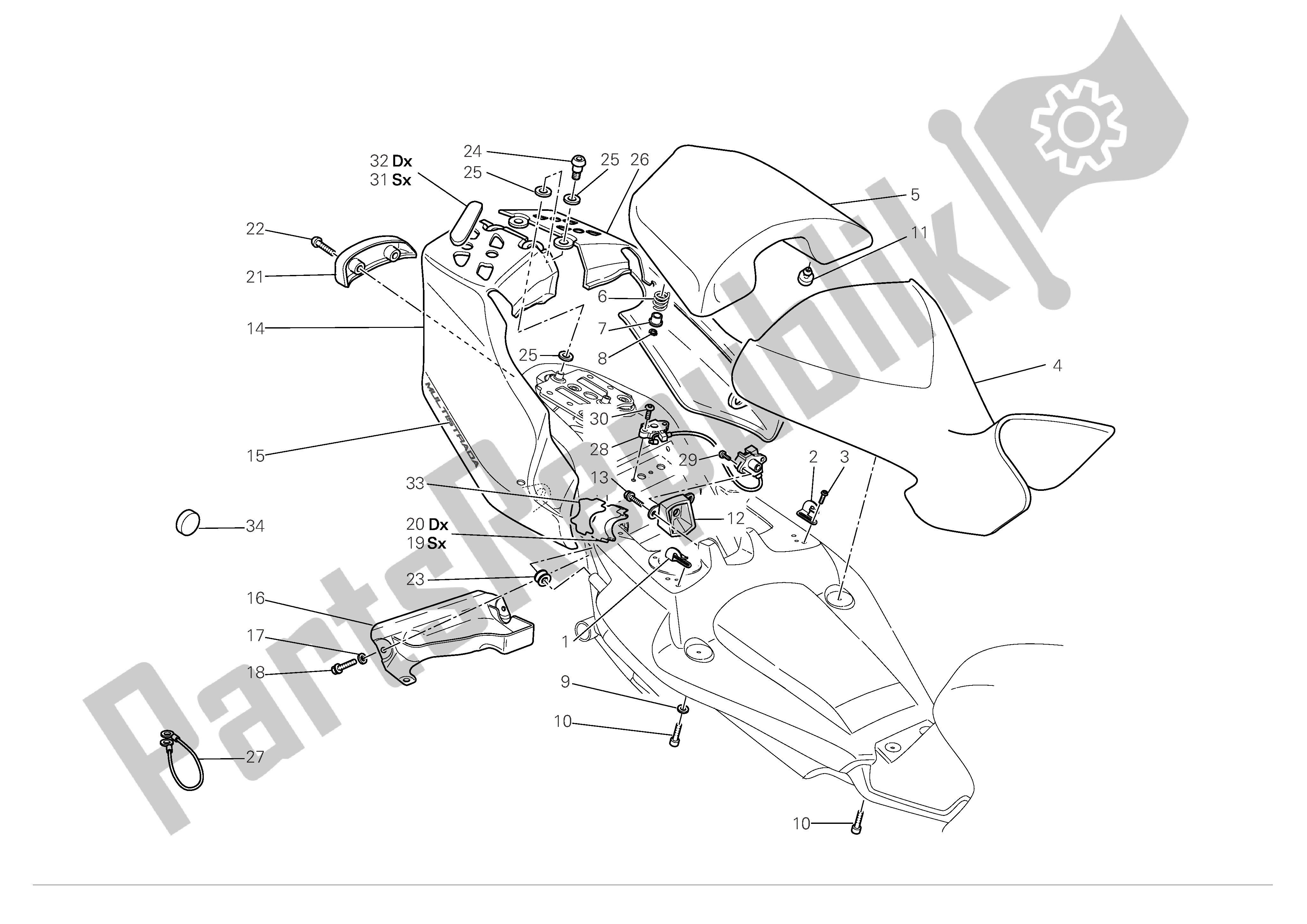 Todas las partes para Asiento de Ducati Multistrada S 1100 2008