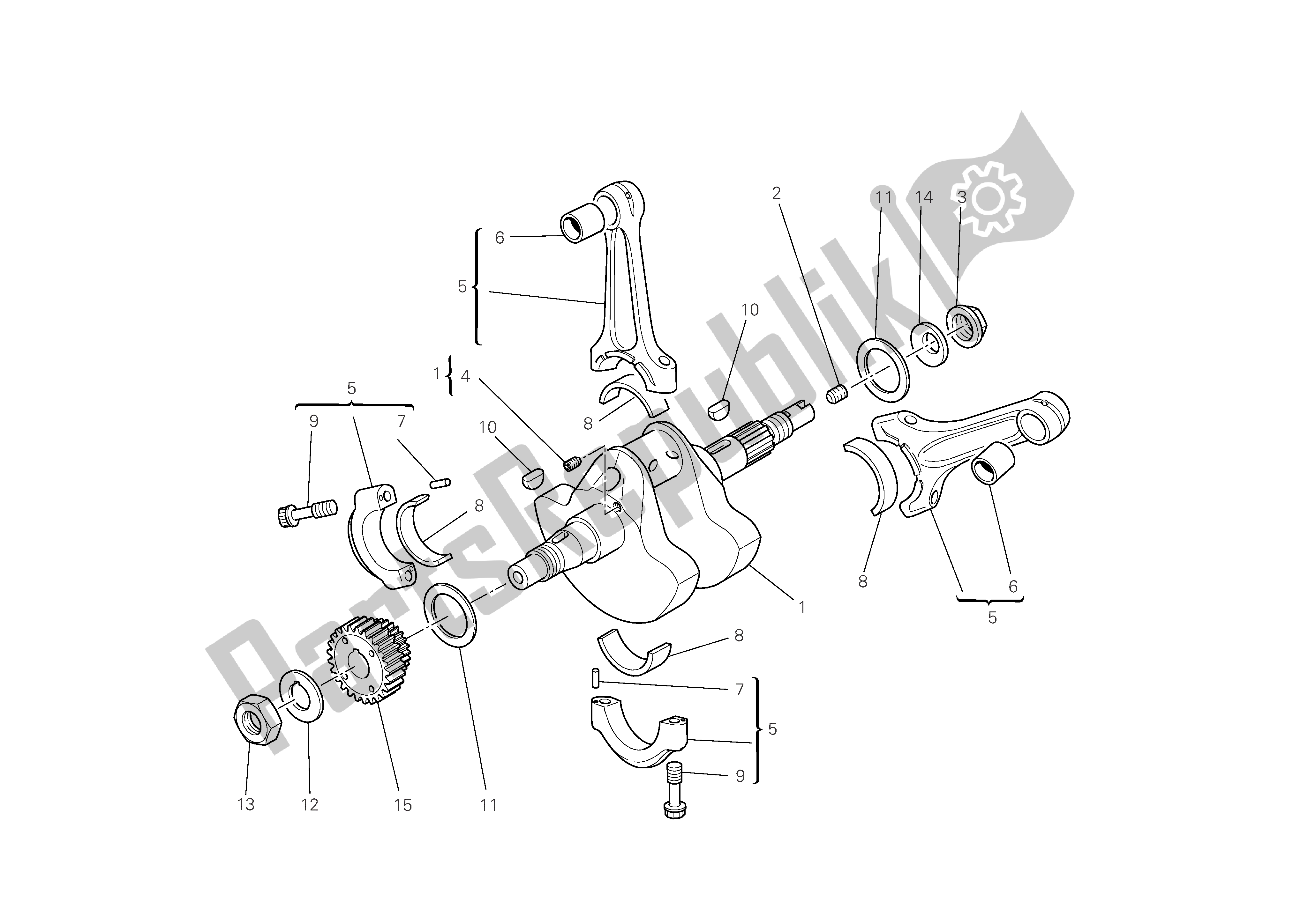 All parts for the Connecting Rods of the Ducati Multistrada S 1100 2008