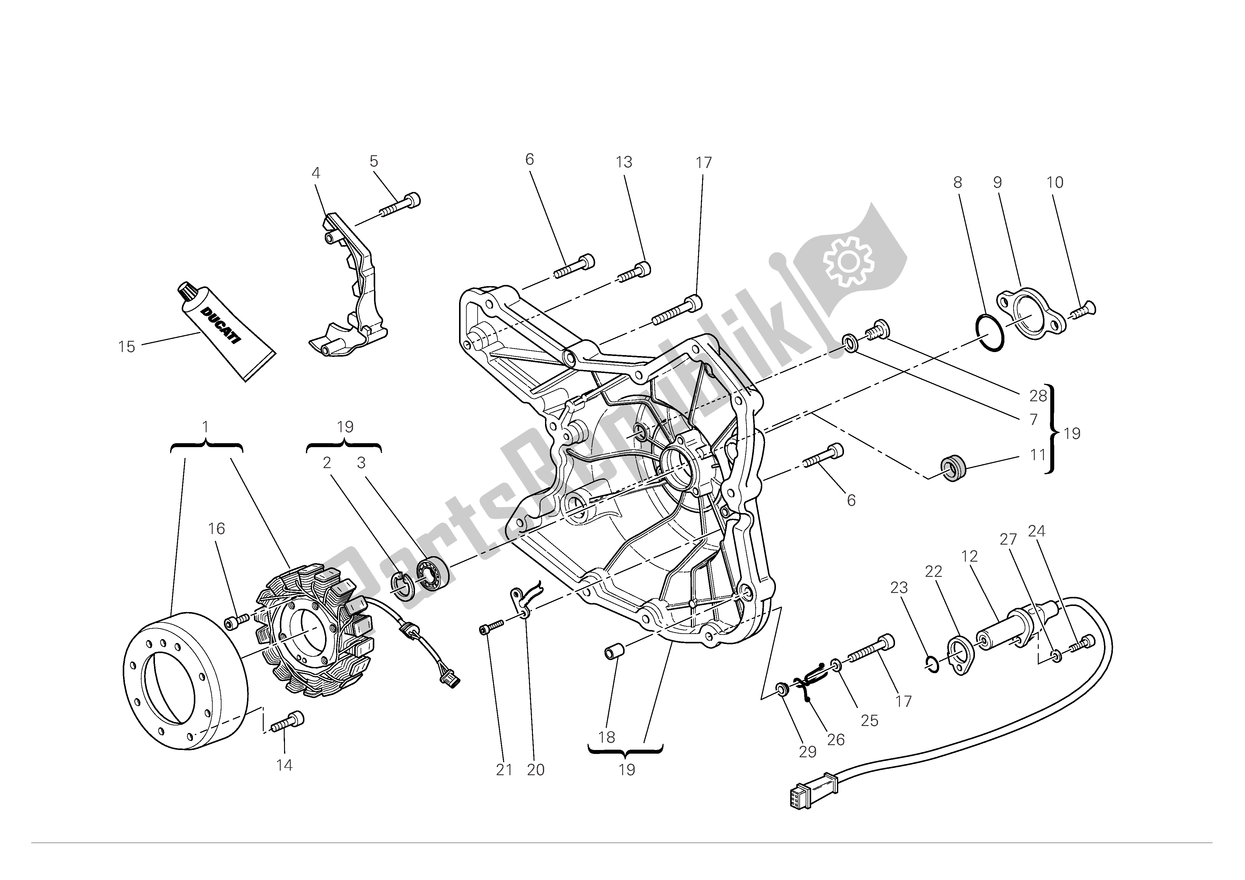 Todas las partes para Tapa Del Cárter Del Lado Del Alternador de Ducati Multistrada S 1100 2008