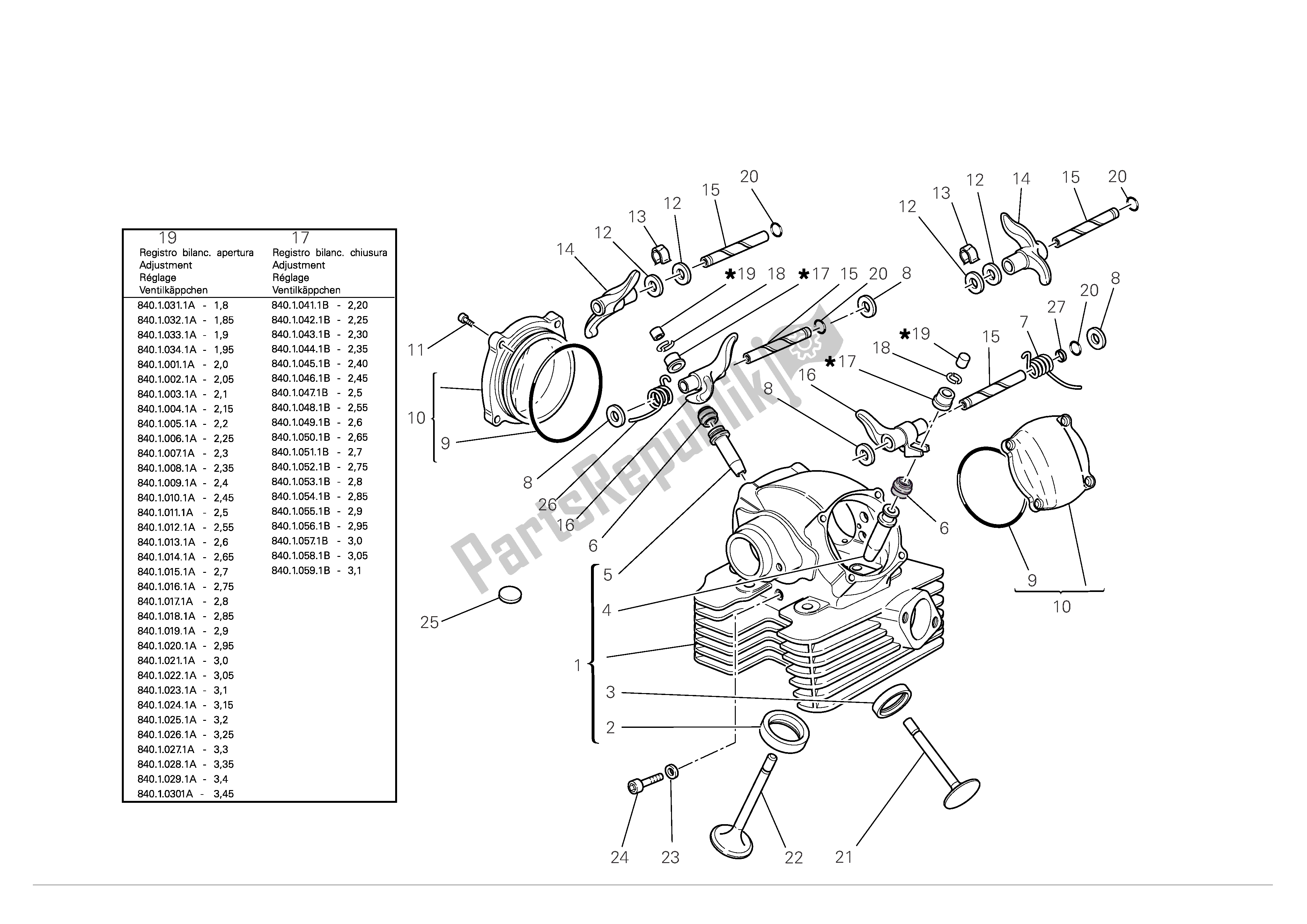 Tutte le parti per il Testata Verticale del Ducati Multistrada S 1100 2008