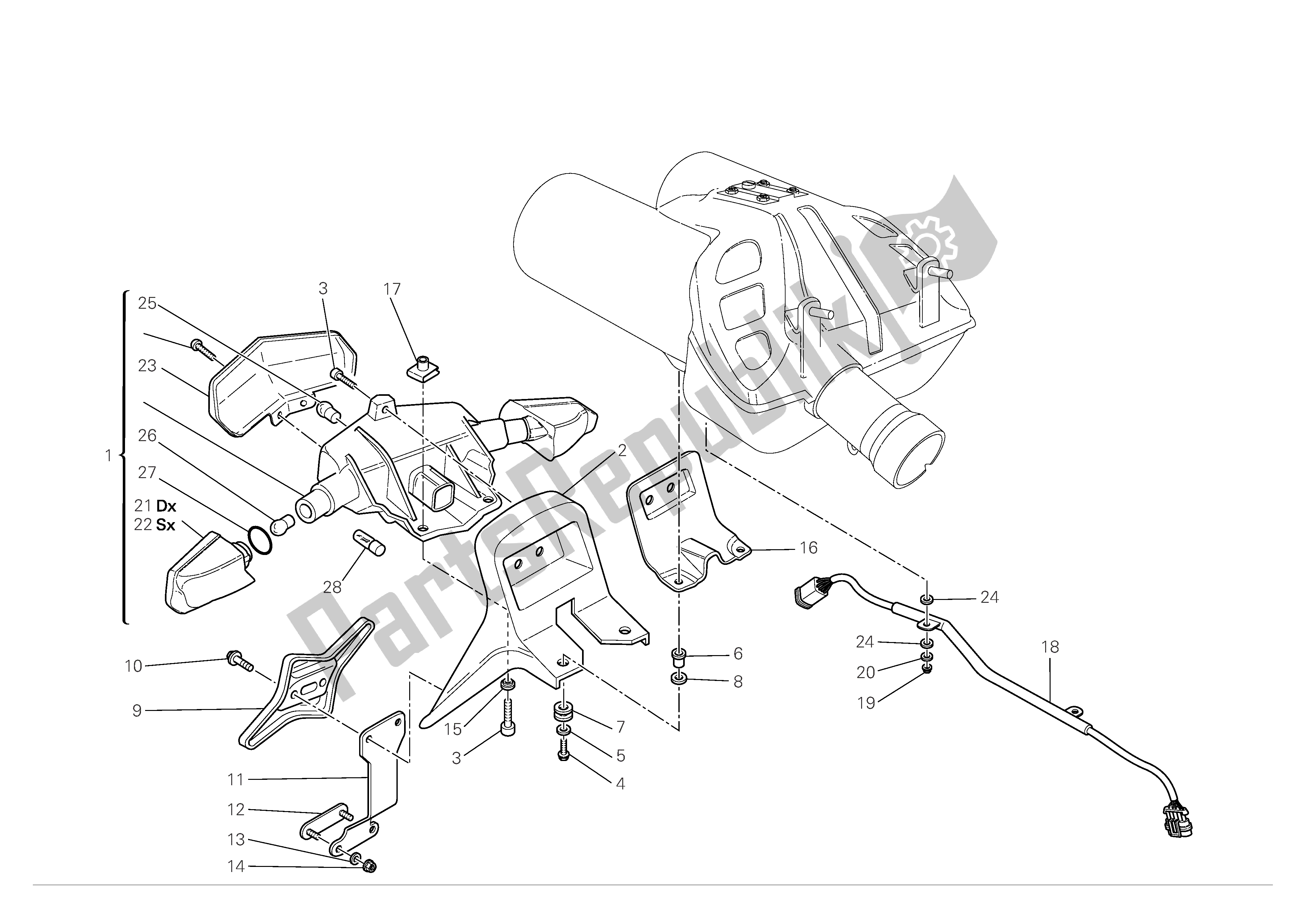 Todas las partes para Soporte De Matrícula - Luz Trasera de Ducati Multistrada S 1100 2008