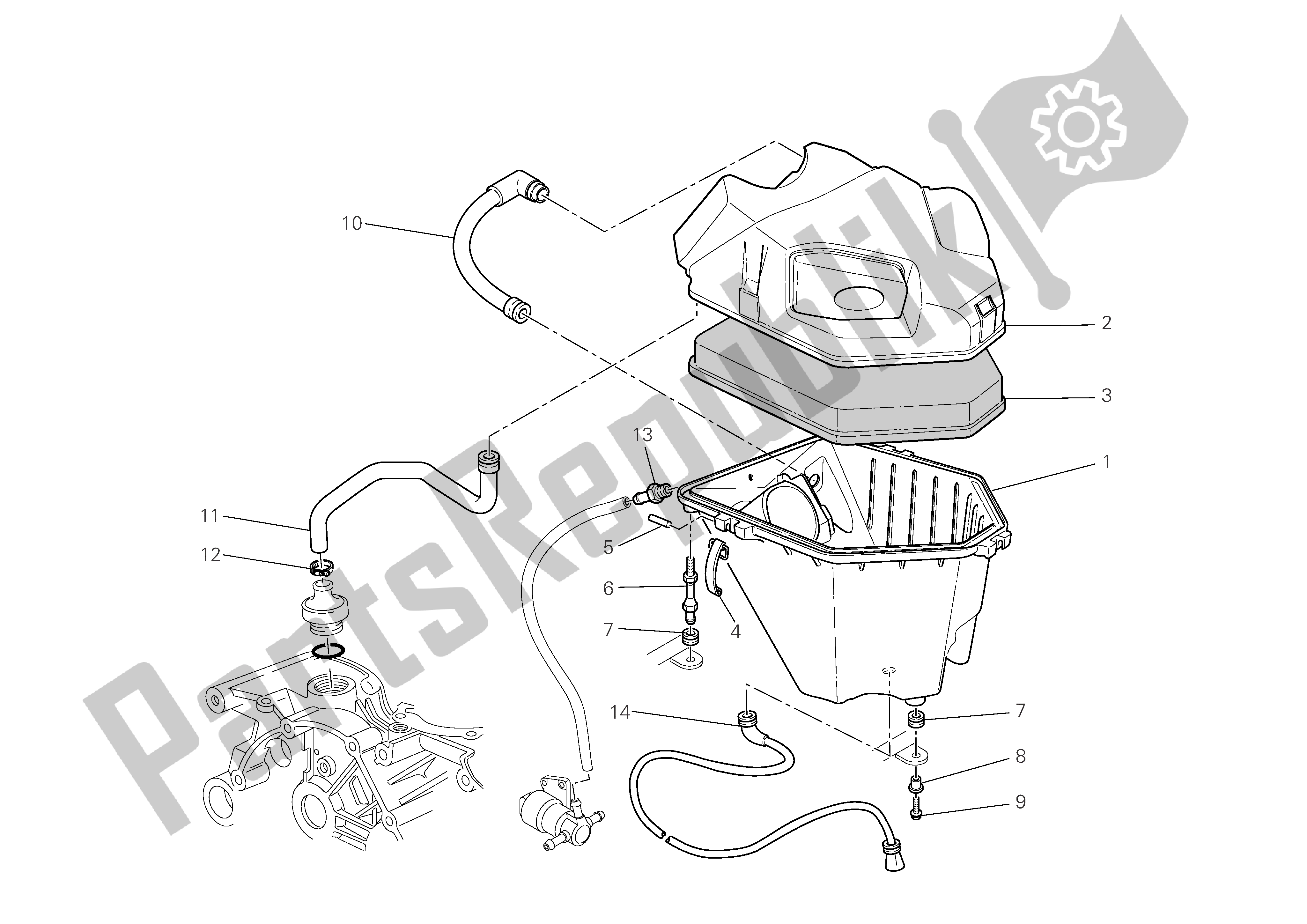 Todas as partes de Entrada De Ar - Respirador De óleo do Ducati Multistrada S 1100 2009