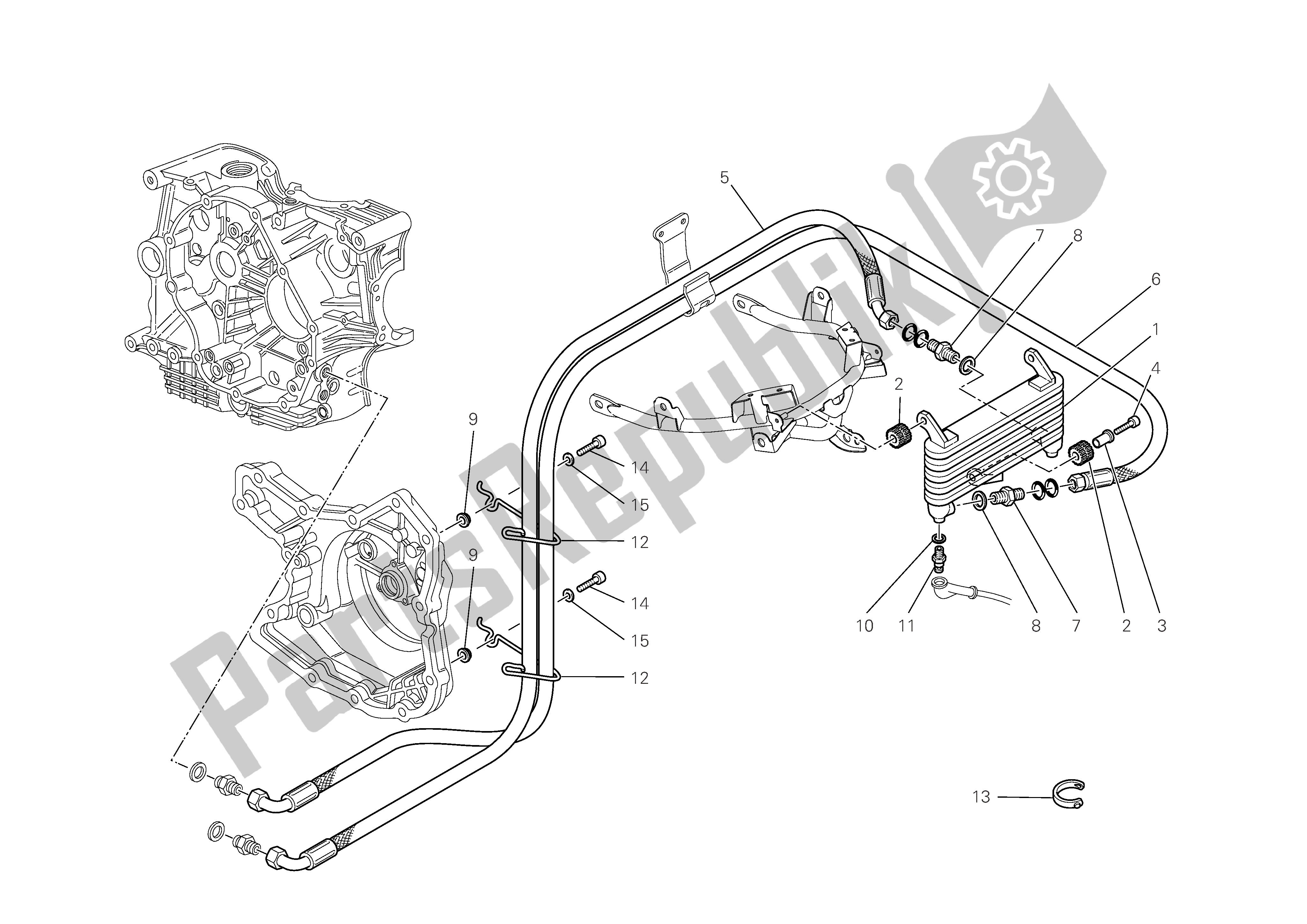 Tutte le parti per il Radiatore Dell'olio del Ducati Multistrada S 1100 2009