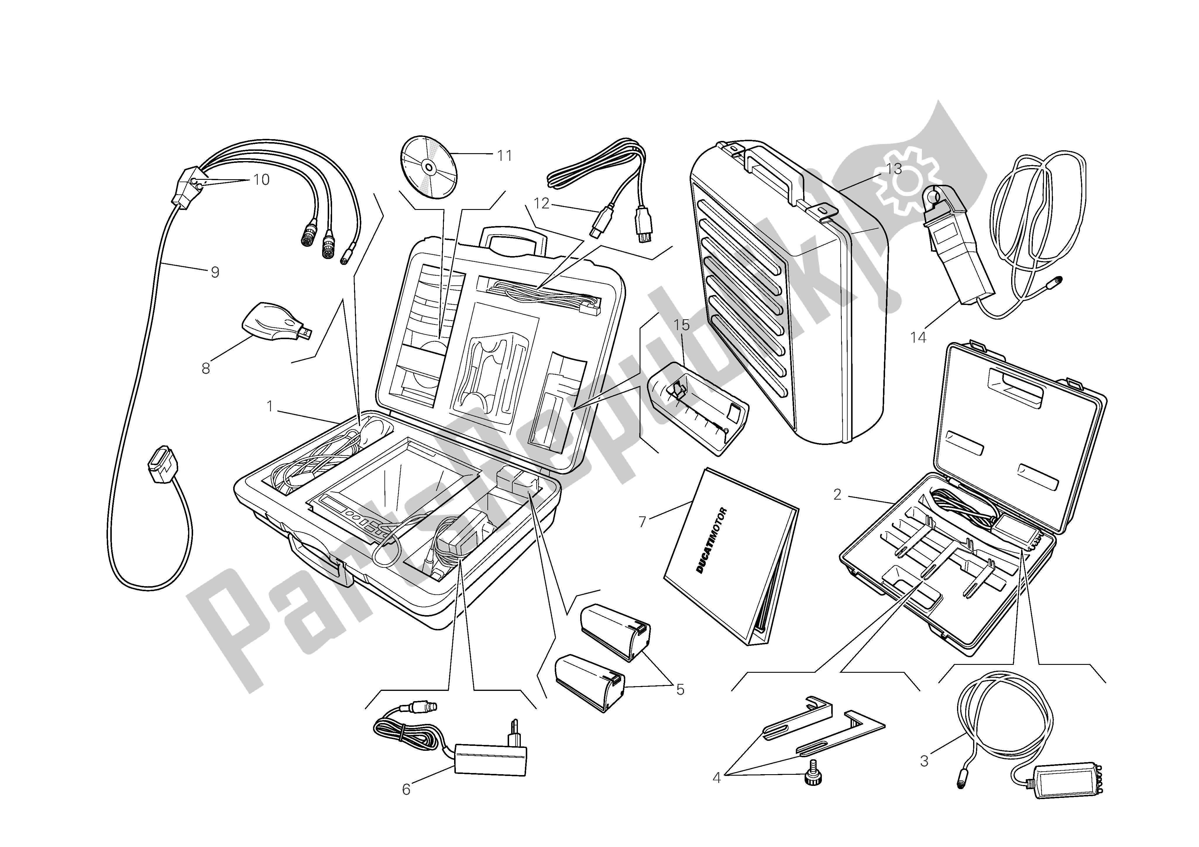 Alle onderdelen voor de Dds Tester van de Ducati Multistrada S 1100 2009