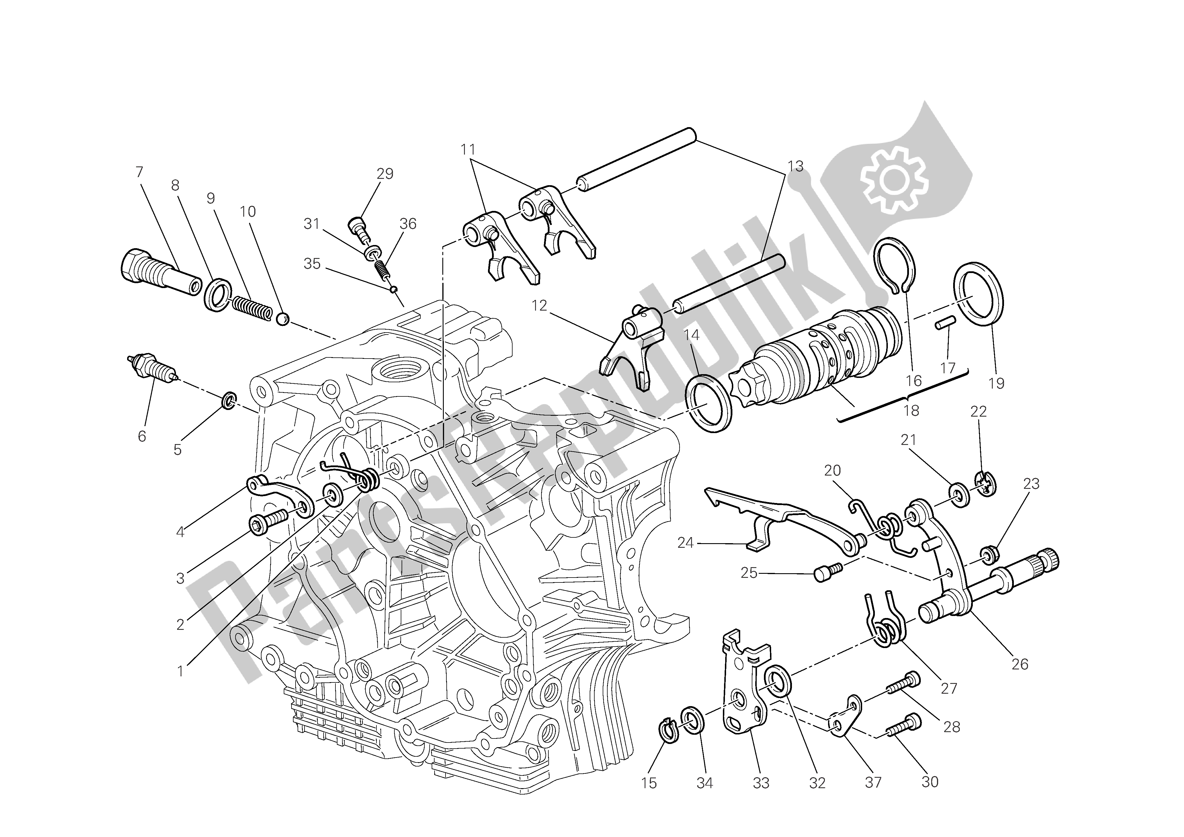 Alle onderdelen voor de Schakeling van de Ducati Multistrada S 1100 2009