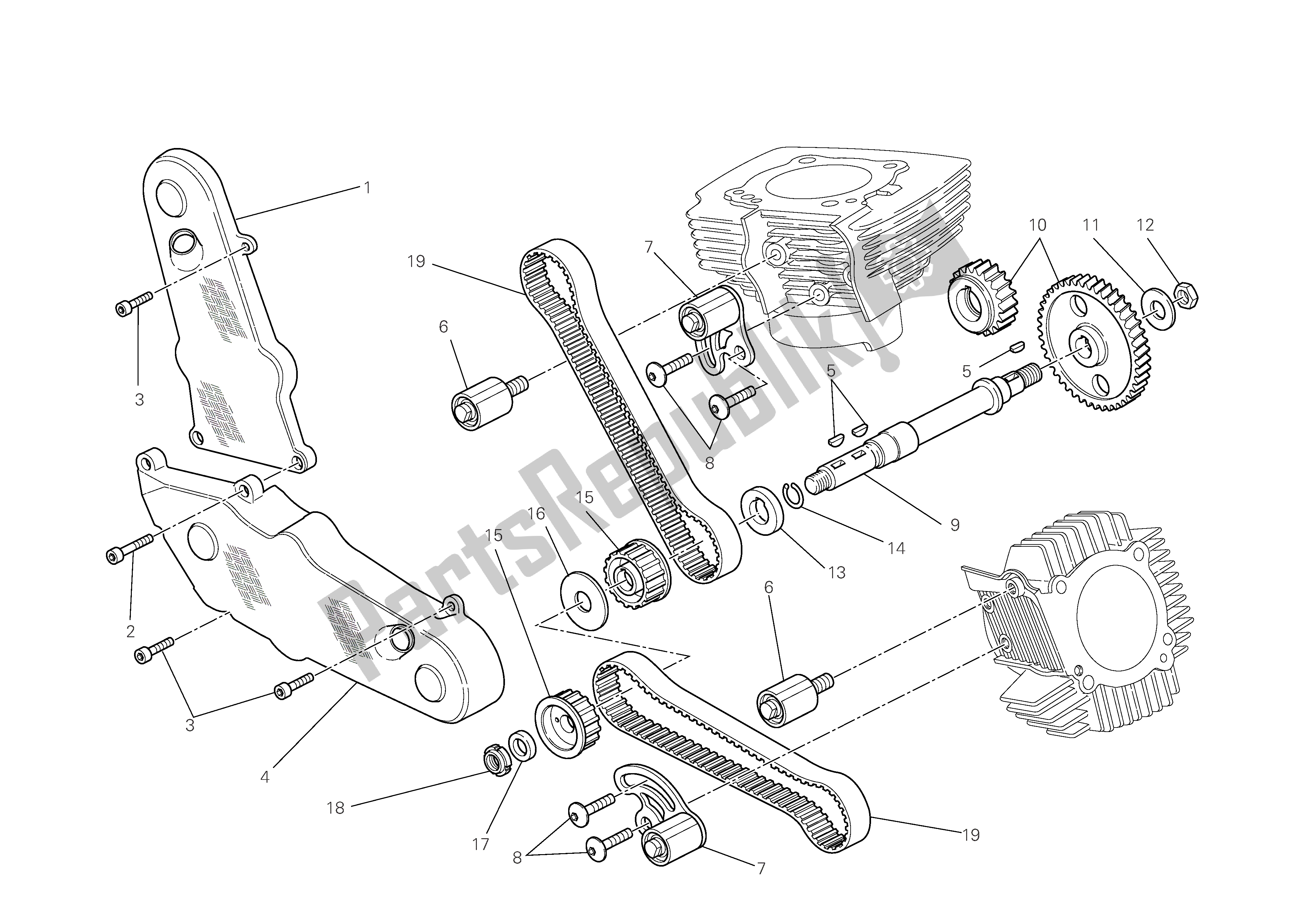 Alle onderdelen voor de Timing Systeem van de Ducati Multistrada S 1100 2009