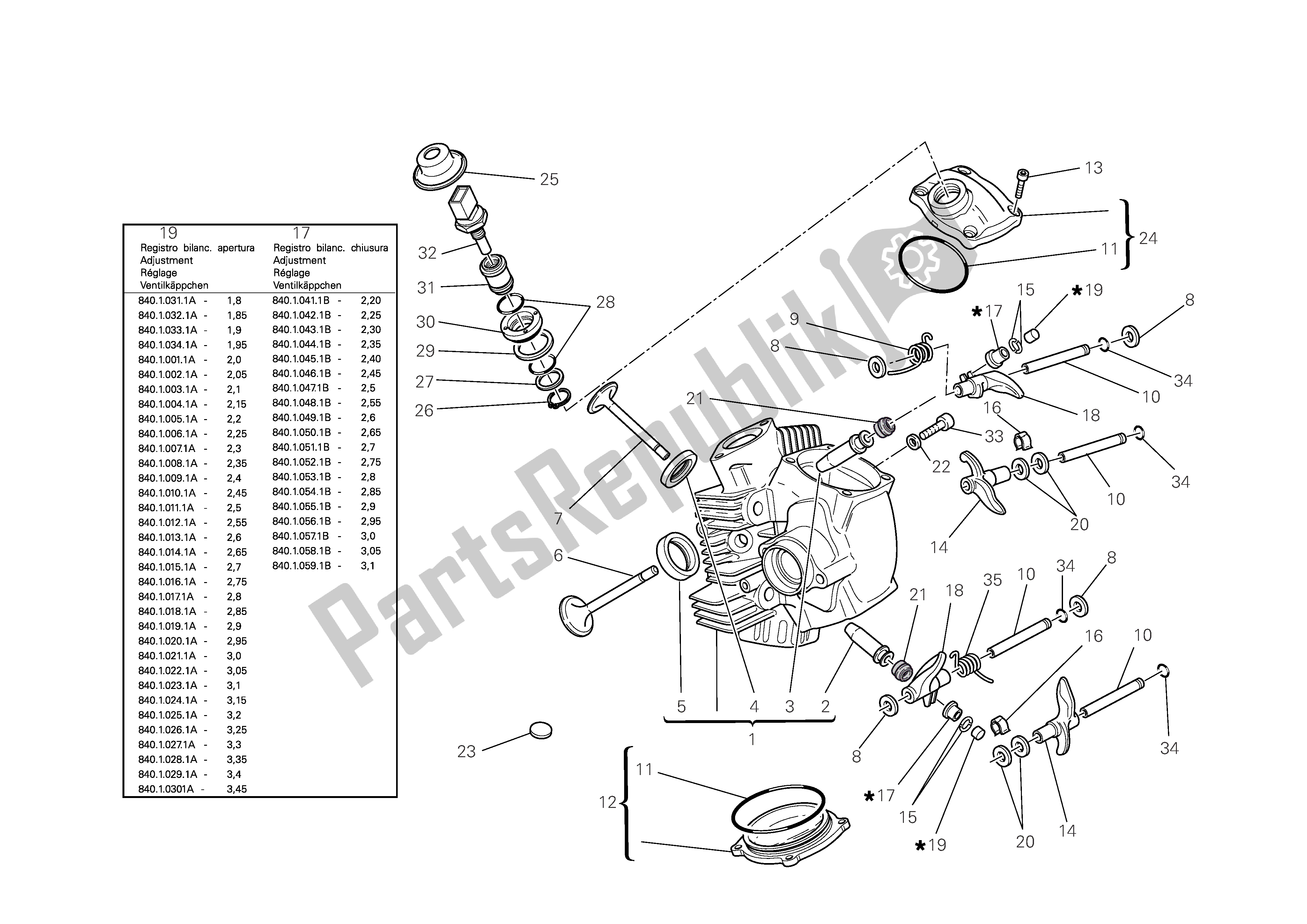 Tutte le parti per il Testata Orizzontale del Ducati Multistrada S 1100 2009