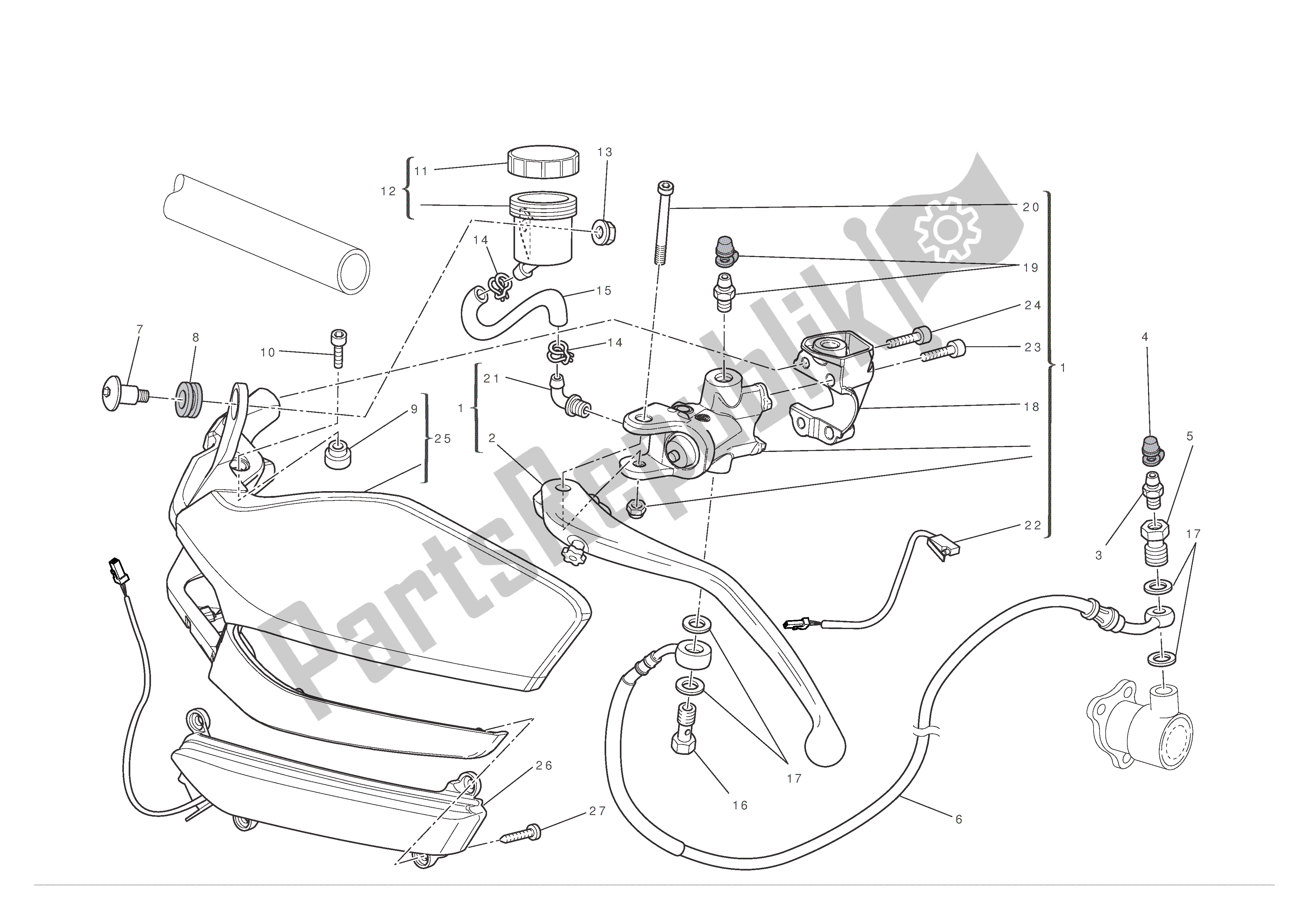 Alle onderdelen voor de Koppeling Controle van de Ducati Multistrada S ABS 1200 2010