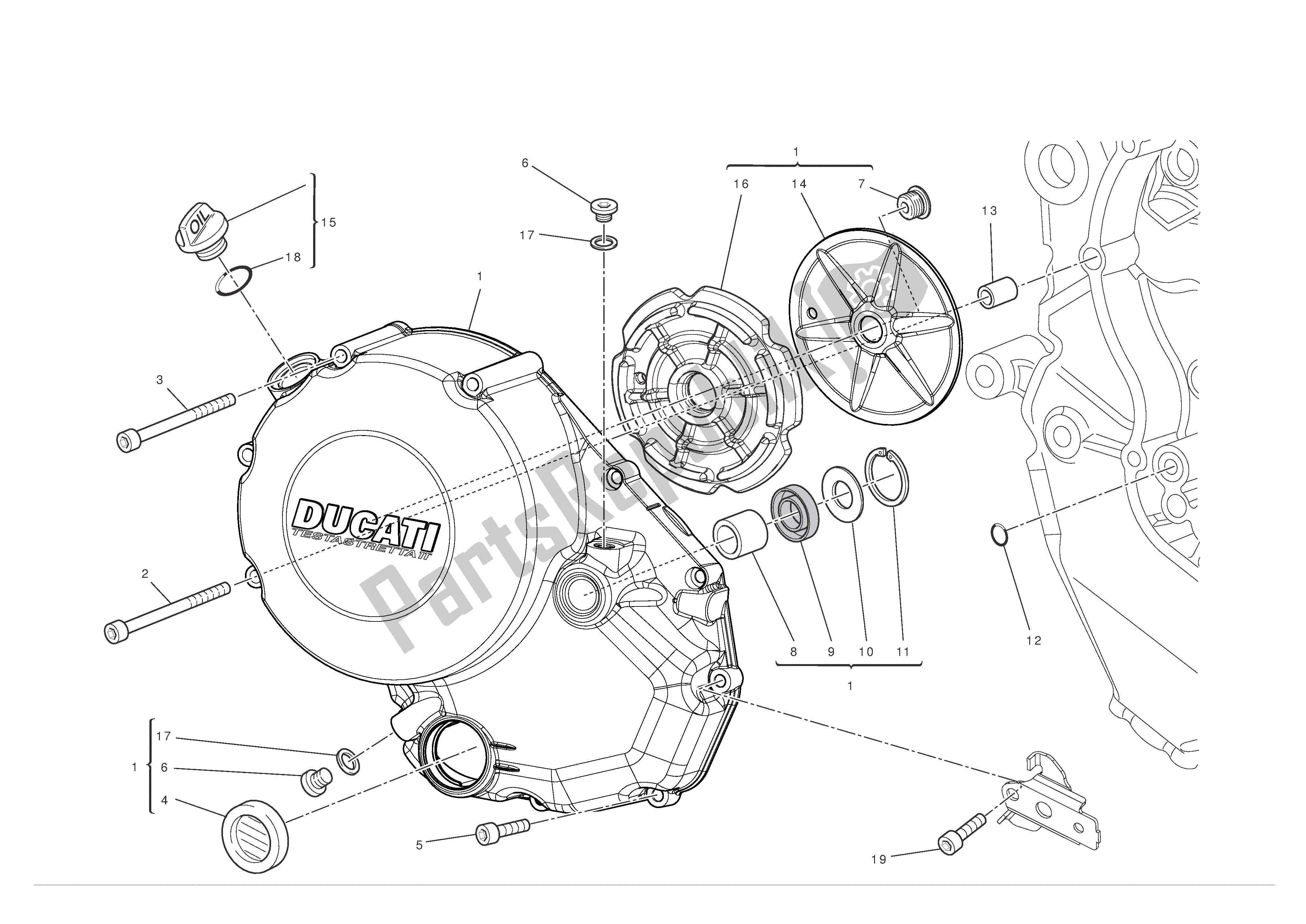 Todas las partes para Tapa Del Cárter Del Lado Del Embrague de Ducati Multistrada S ABS 1200 2010