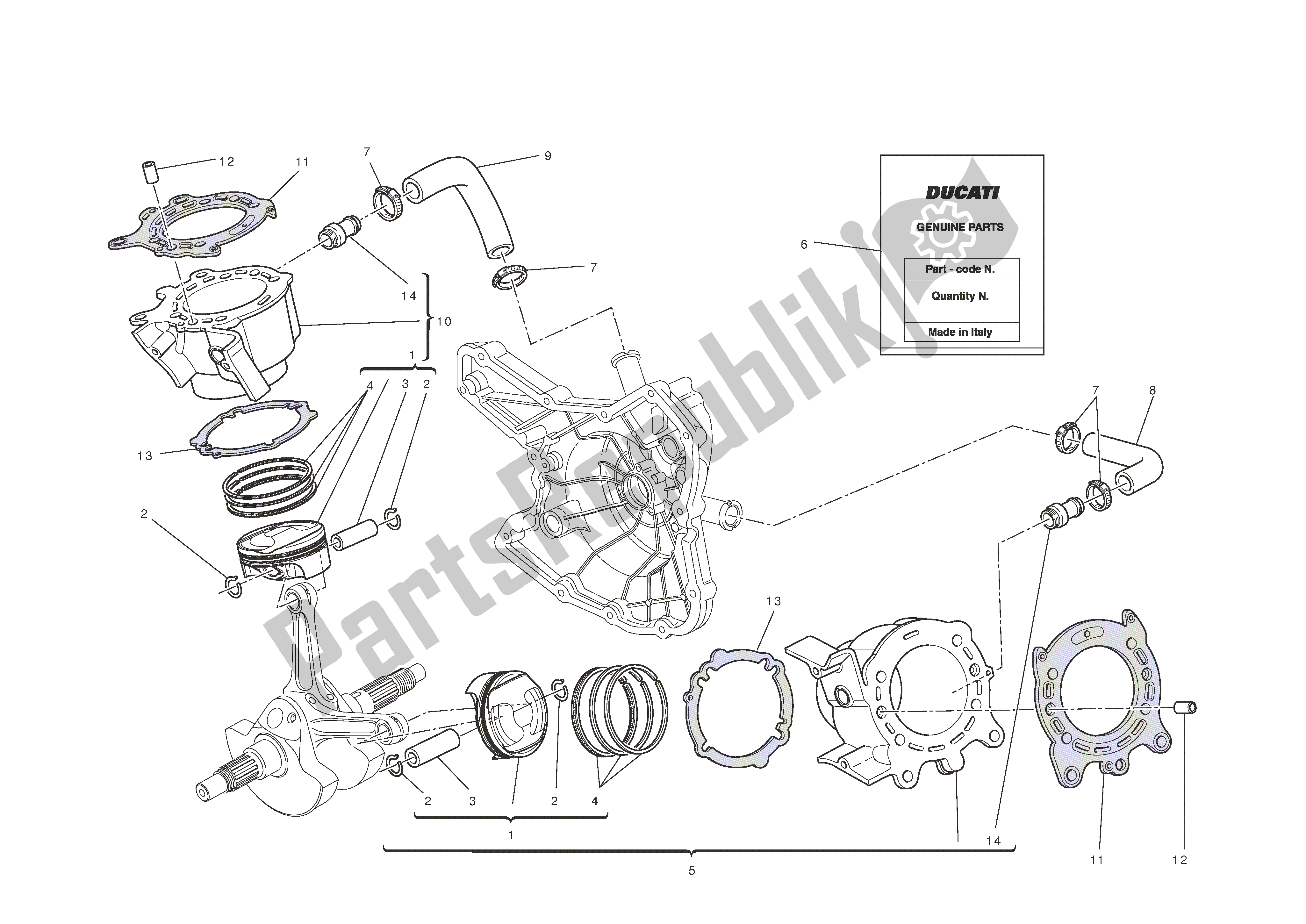 Todas las partes para Cilindros - Pistones de Ducati Multistrada S ABS 1200 2010