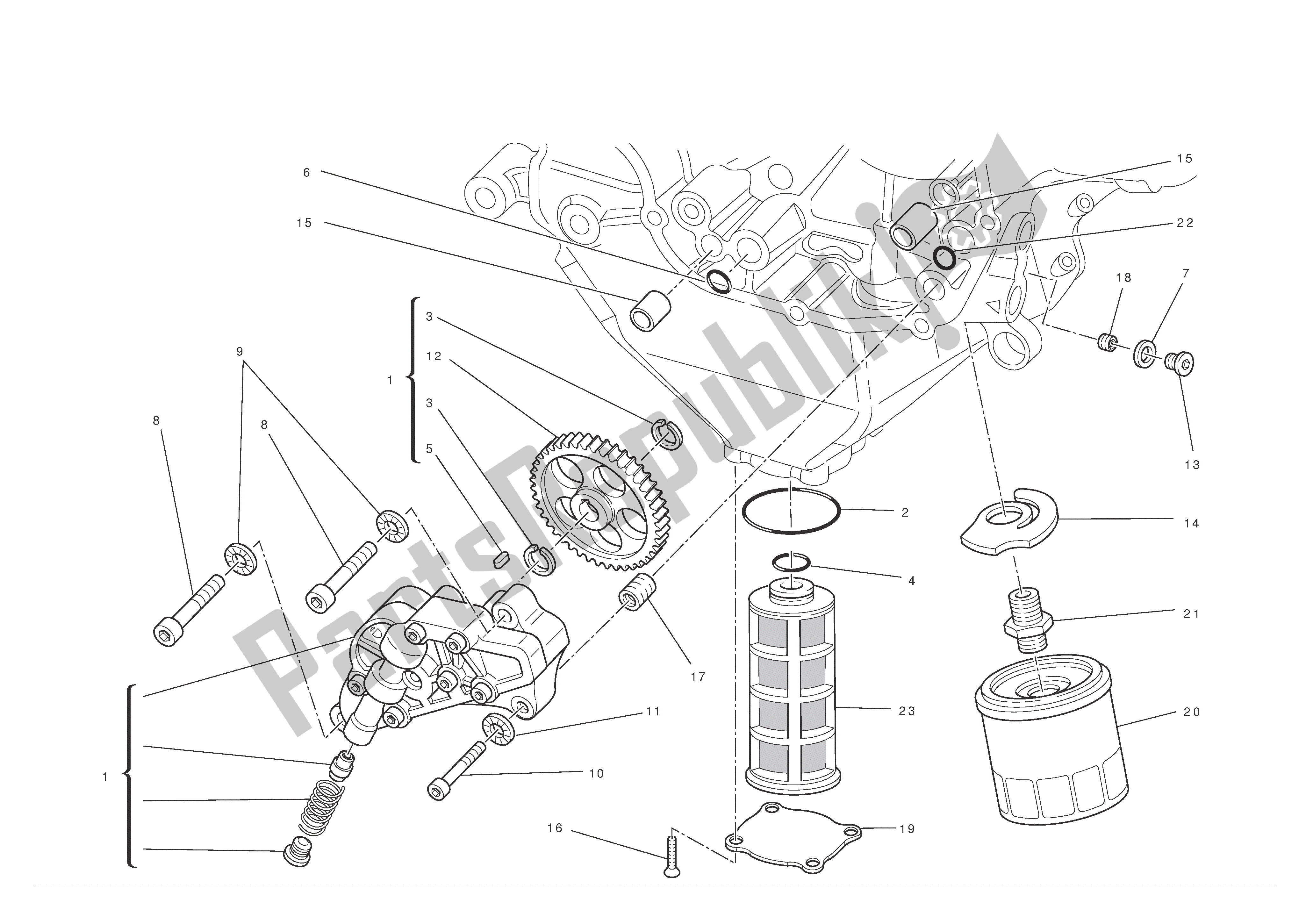 Toutes les pièces pour le Filtres Et Pompe à Huile du Ducati Multistrada S ABS 1200 2010