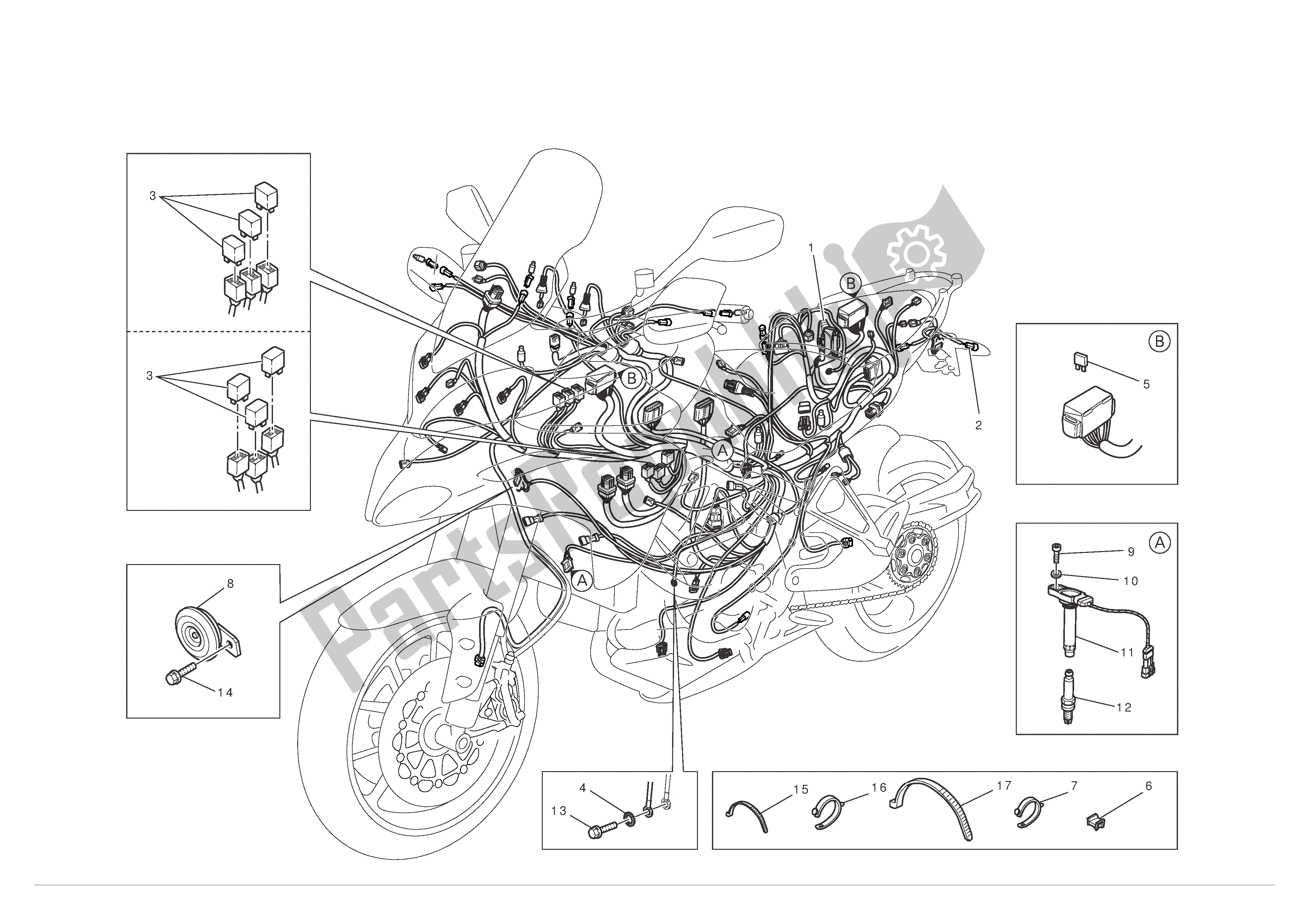 Alle onderdelen voor de Elektrisch Systeem van de Ducati Multistrada S ABS 1200 2010